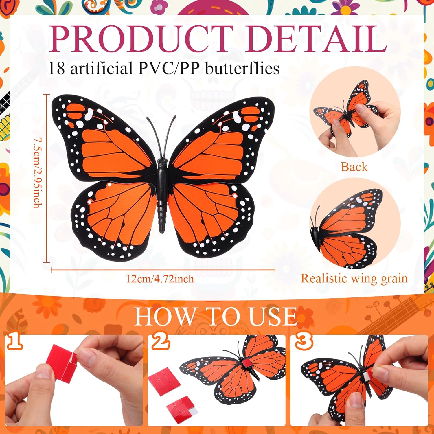 Thiccywoov 90 Pcs Marigolds Artificial Flowers Heads Bulk Mexican Party Decorations 4.72'' Artificial Butterfly 1.2'' 2'' 3.5'' Silk Marigold Flowers for DIY Party Garland (Red,Orange)