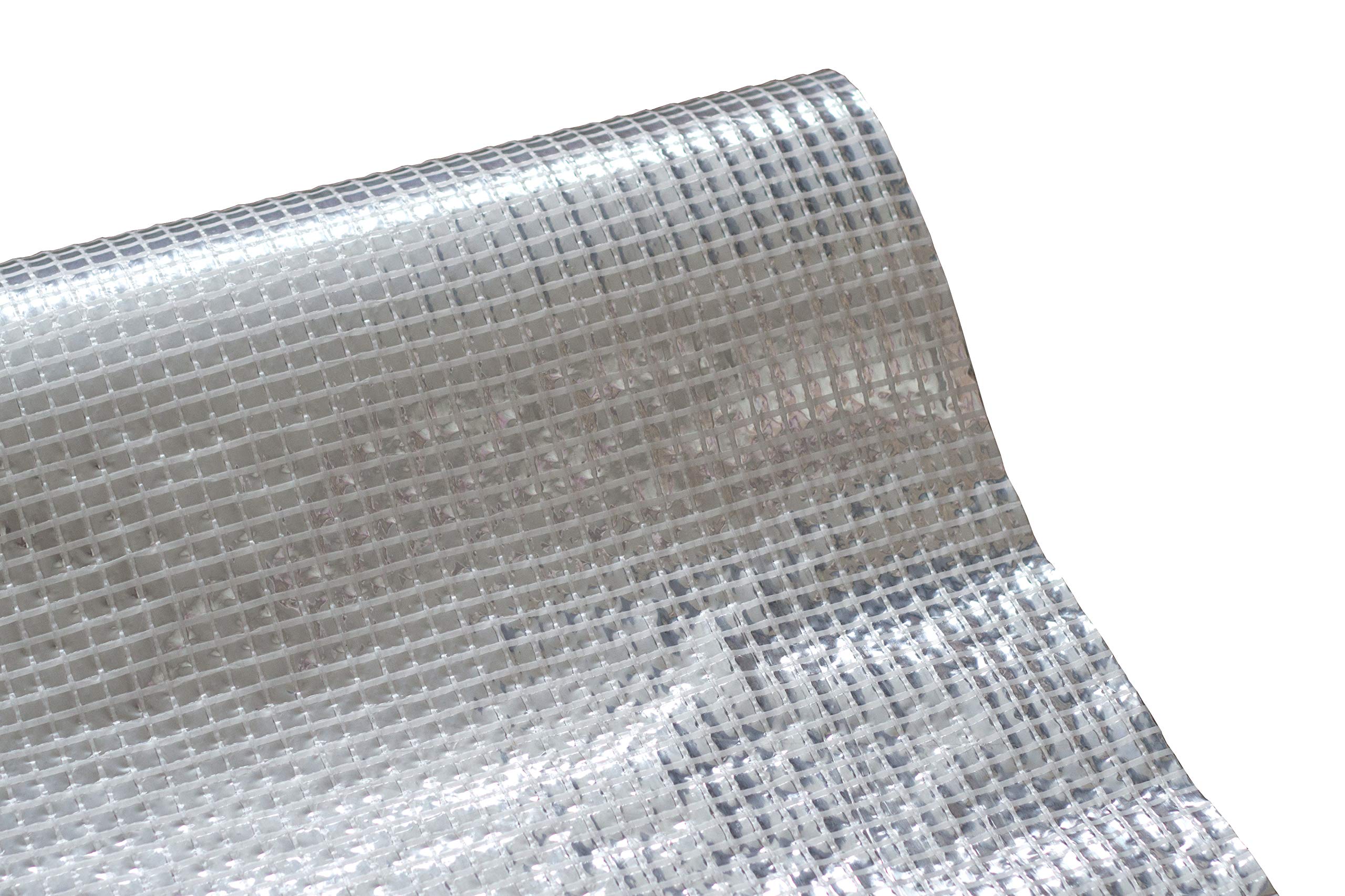 Barriera in alluminio per vapore, larghezza 1,5 m, membrana isolante rinforzata in fibra di vetro, tetto e camere attico isolamento termico (1.5m x 50m)