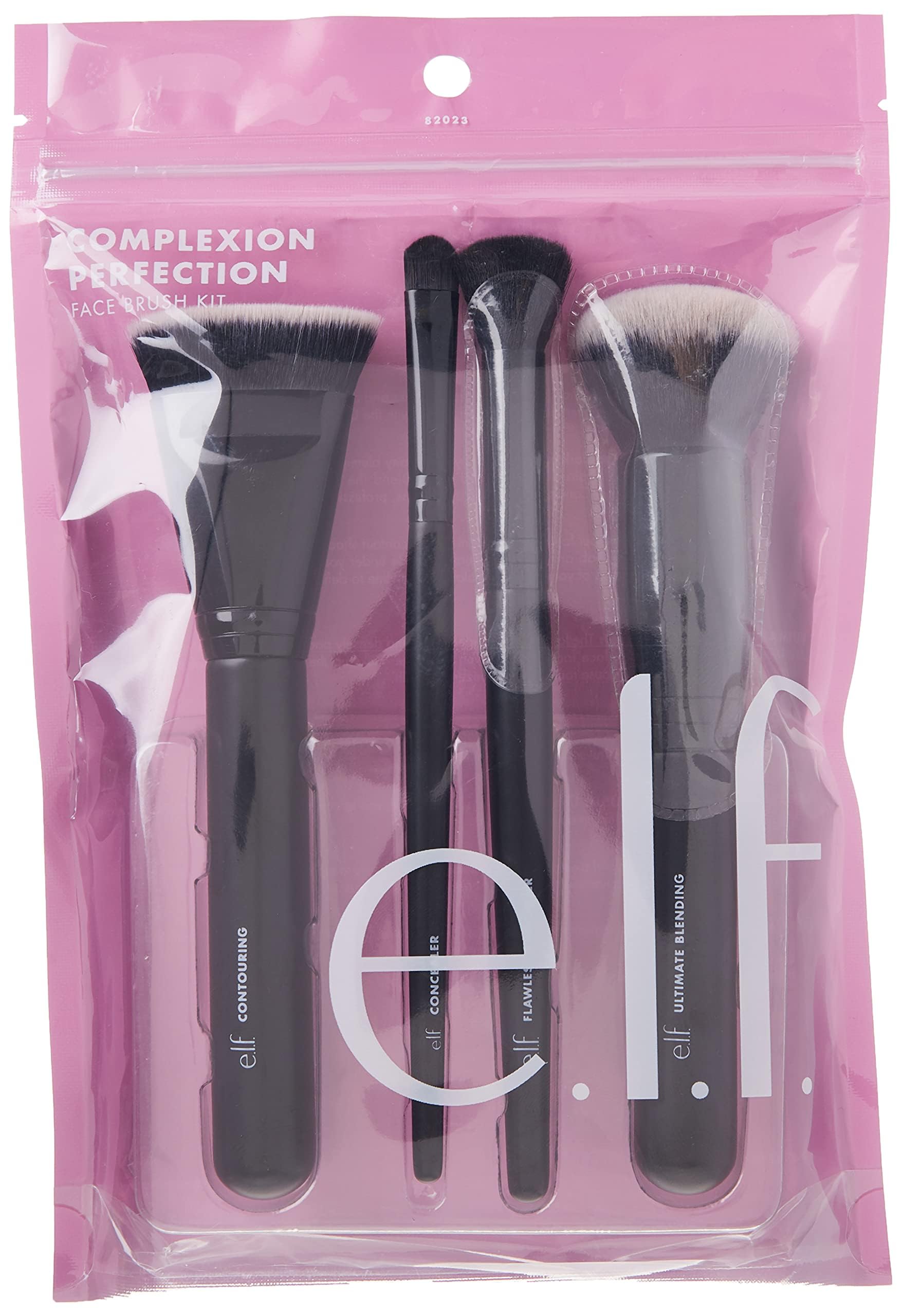 e.l.f. Complexion Perfection Brush Kit 4Piece Set, Synthetic (82023)