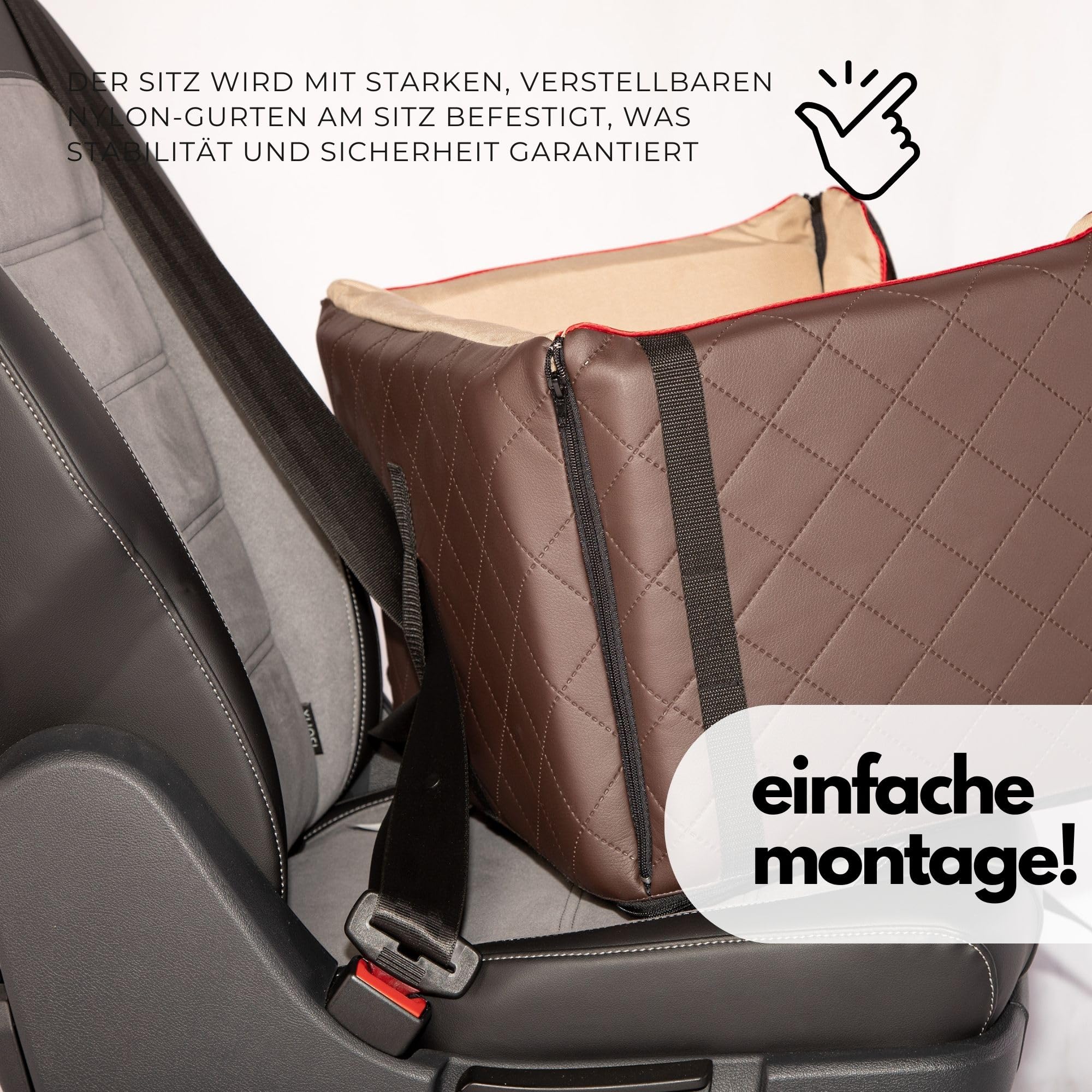 Transportín Cama Para Asiento Trasero Del Coche - Para Perros Pequeños, 55x70 Cm, Negro