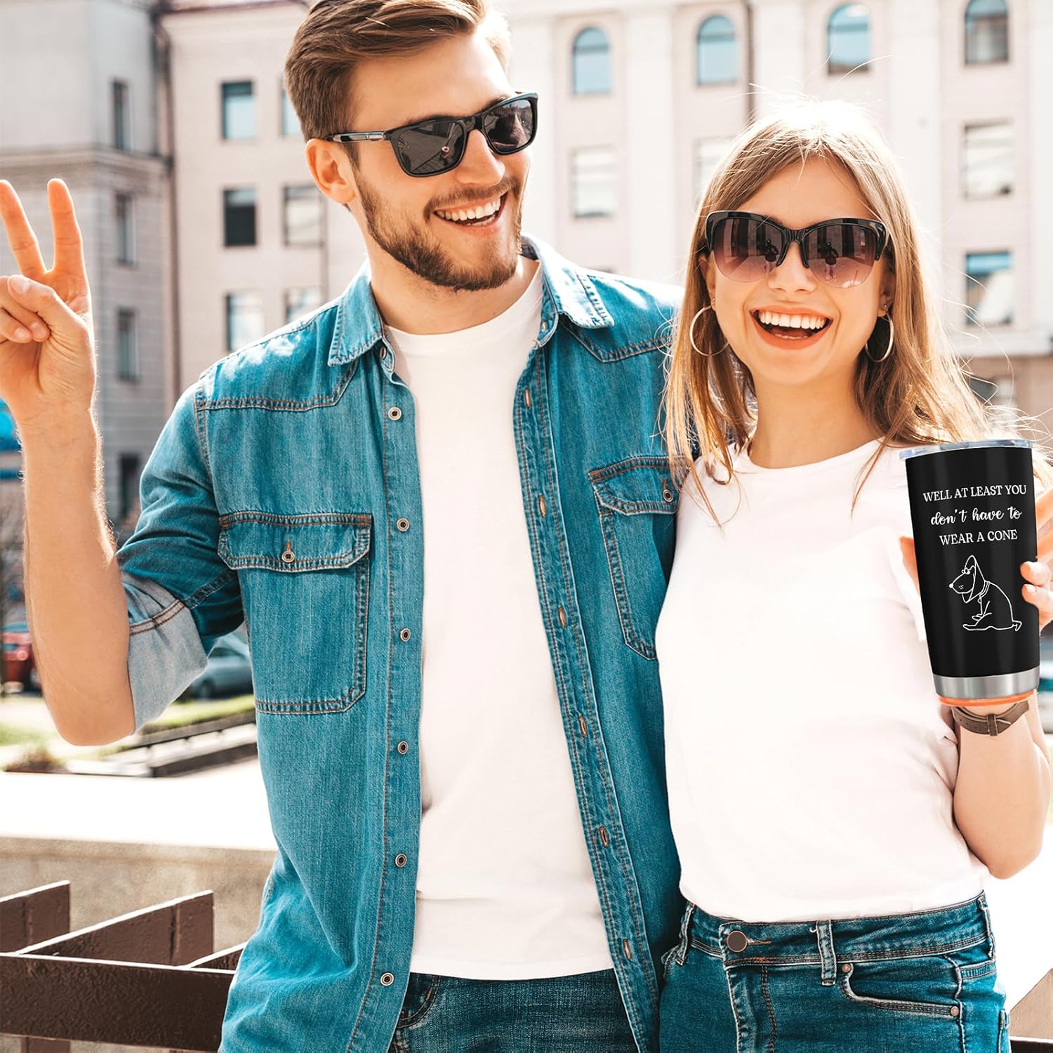 Get Well Gifts for Women Men, Get Well Soon Gift Baskets for Men After Surgery, Funny Surgery Recovery/Inspirational/Feel Better/Cheer up Gifts, At Least You Don't Have to Wear a Cone Tumbler 20oz - Image 4