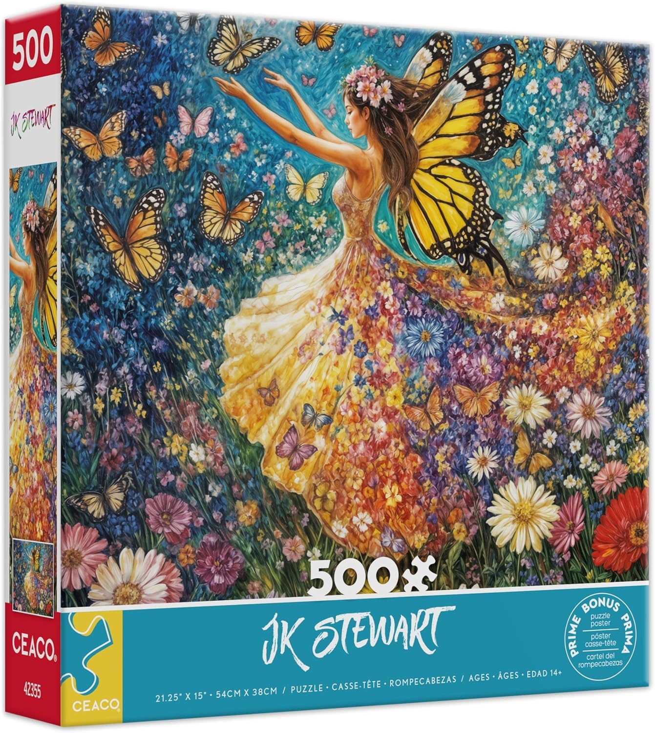 HC-1 Heartfelt Butterfly Medley コレクション Amazon.com: Ceaco - JK Stewart - Lady Butterfly - 500 Piece Jigsaw