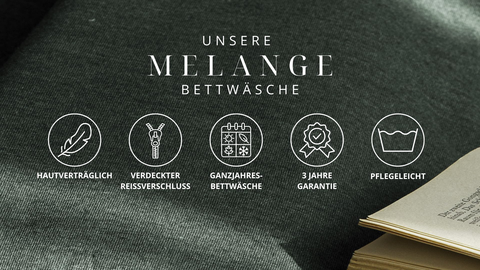 Bierbaum Bettwäsche 4135, Jersey Melange Uni, Designed in Germany, anthrazit 10, 155x220 und 80x80 cm, Komfortgröße, Grau