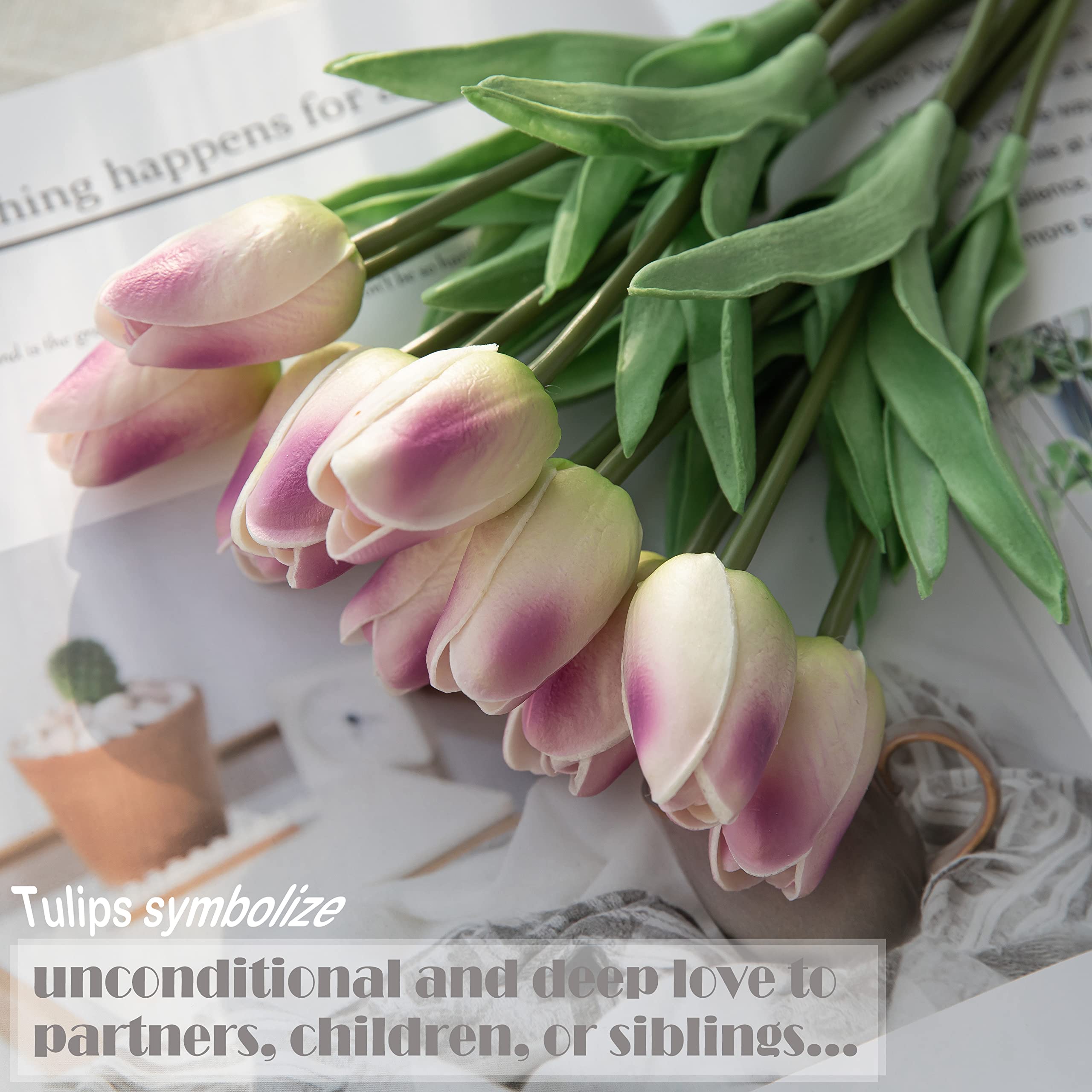 Amazon｜cn-Knight Artificial Flower 人工 チューリップ 本物 手触り