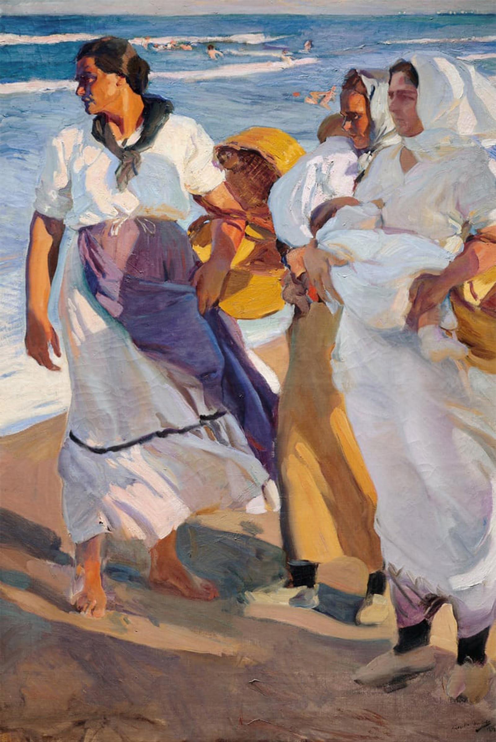 POSTERIIk Vintage Print Pop Art Landscape Artwork Fisherwomen by Joaquín Sorolla Art Prints for Office Home Decor 60x90cm