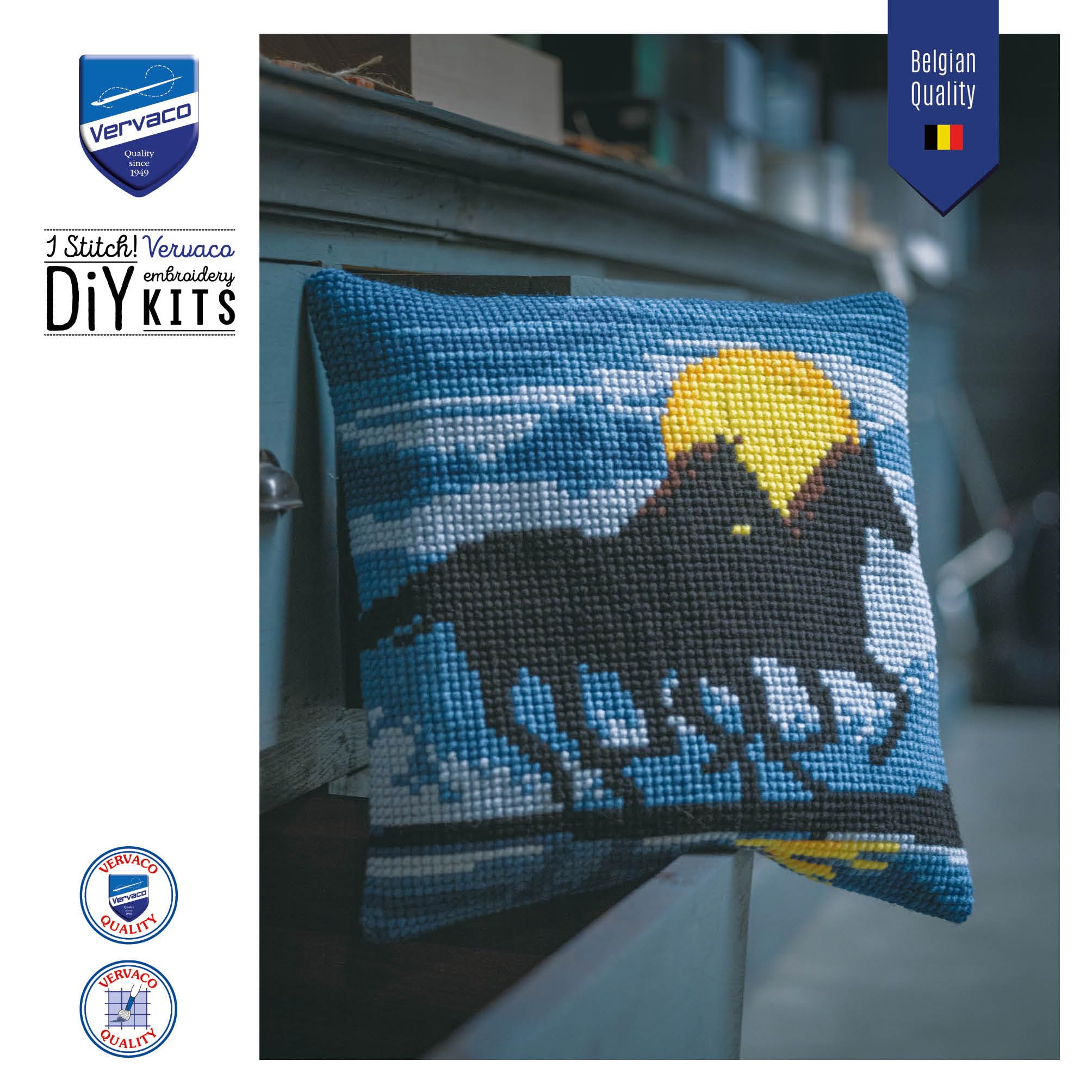 Cuscino: Cavalli Al Chiaro Di Luna Da Vervaco - Cuscini - Kit Punto Croce Kit - Casa Cenina - Foto 3