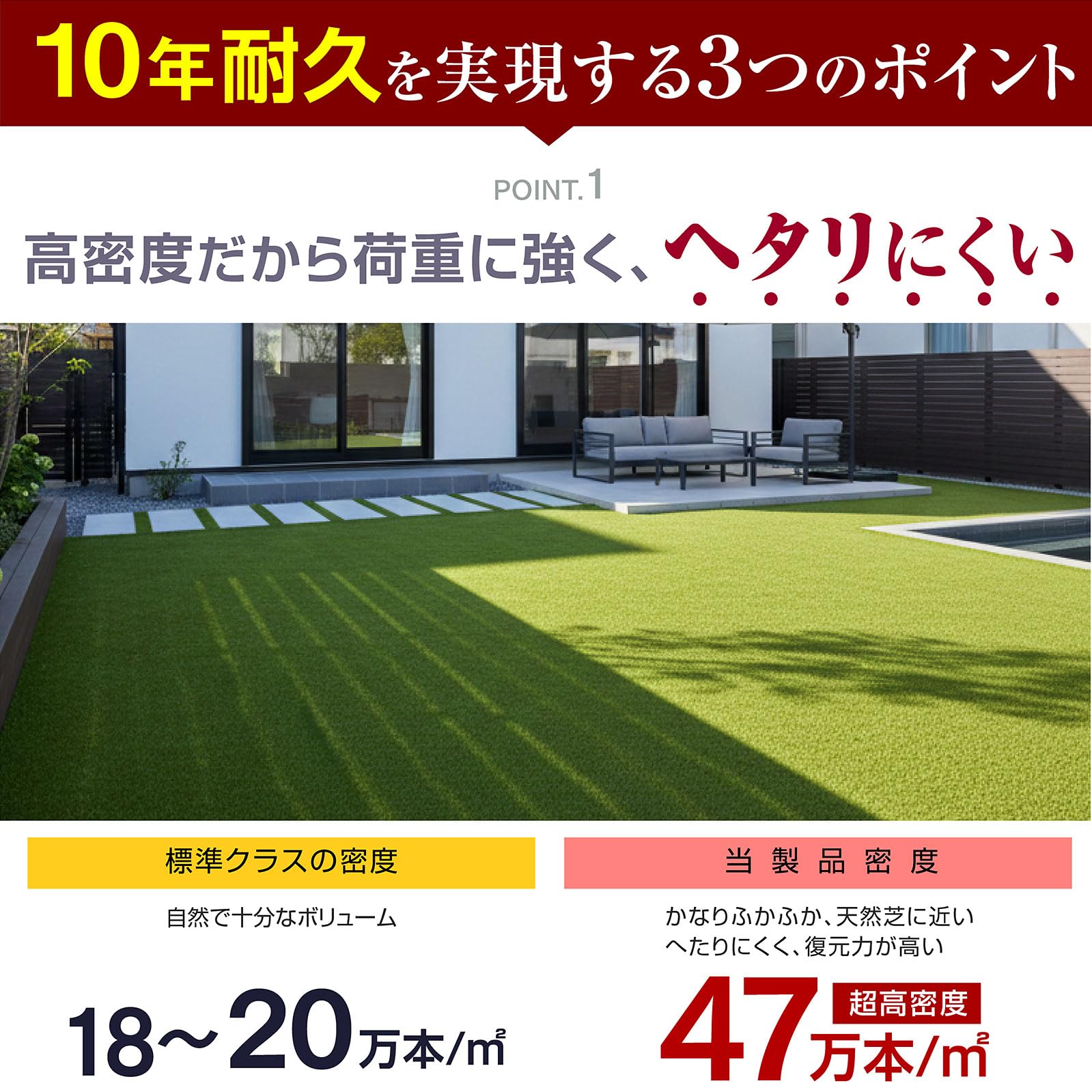 Amazon.co.jp: 人工芝 人工芝生 ロール 2m×5m【ふわふわリアル質感 