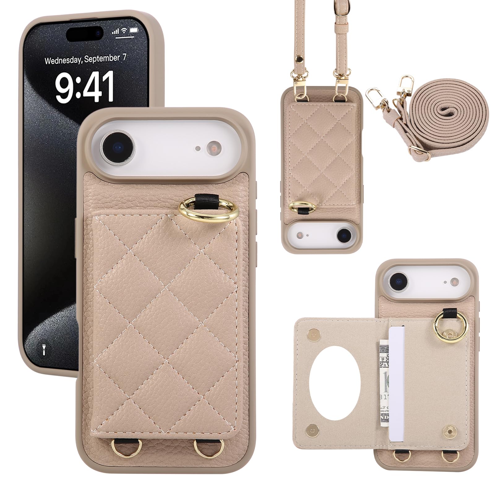Protection iPhone 17 Air Complète Antichoc Antirayure avec Étui Miroir