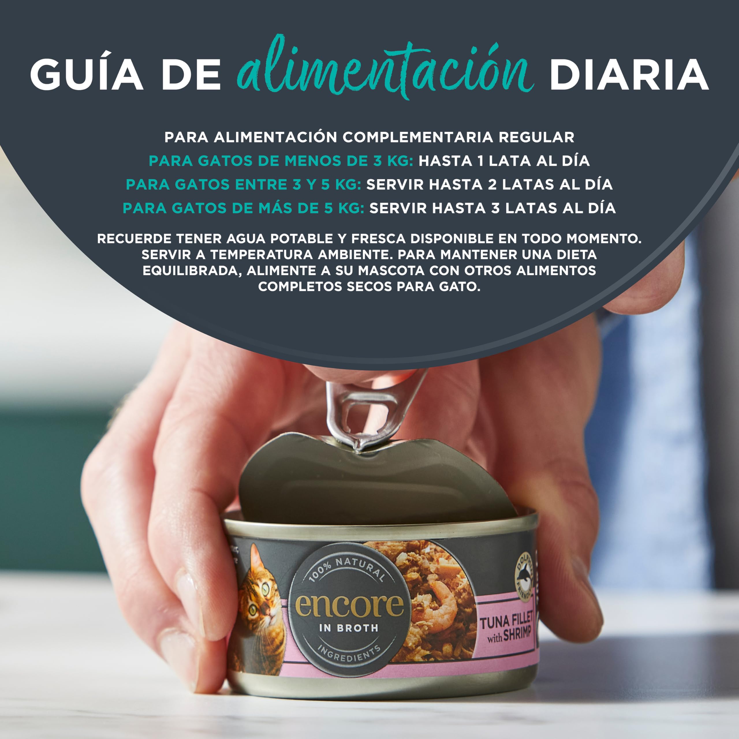 Encore Comida Húmeda Natural Gatos, Multipack de Selección de Pescado en Caldo para Gatos Adultos, Paquete de 48 Latas de 70 g