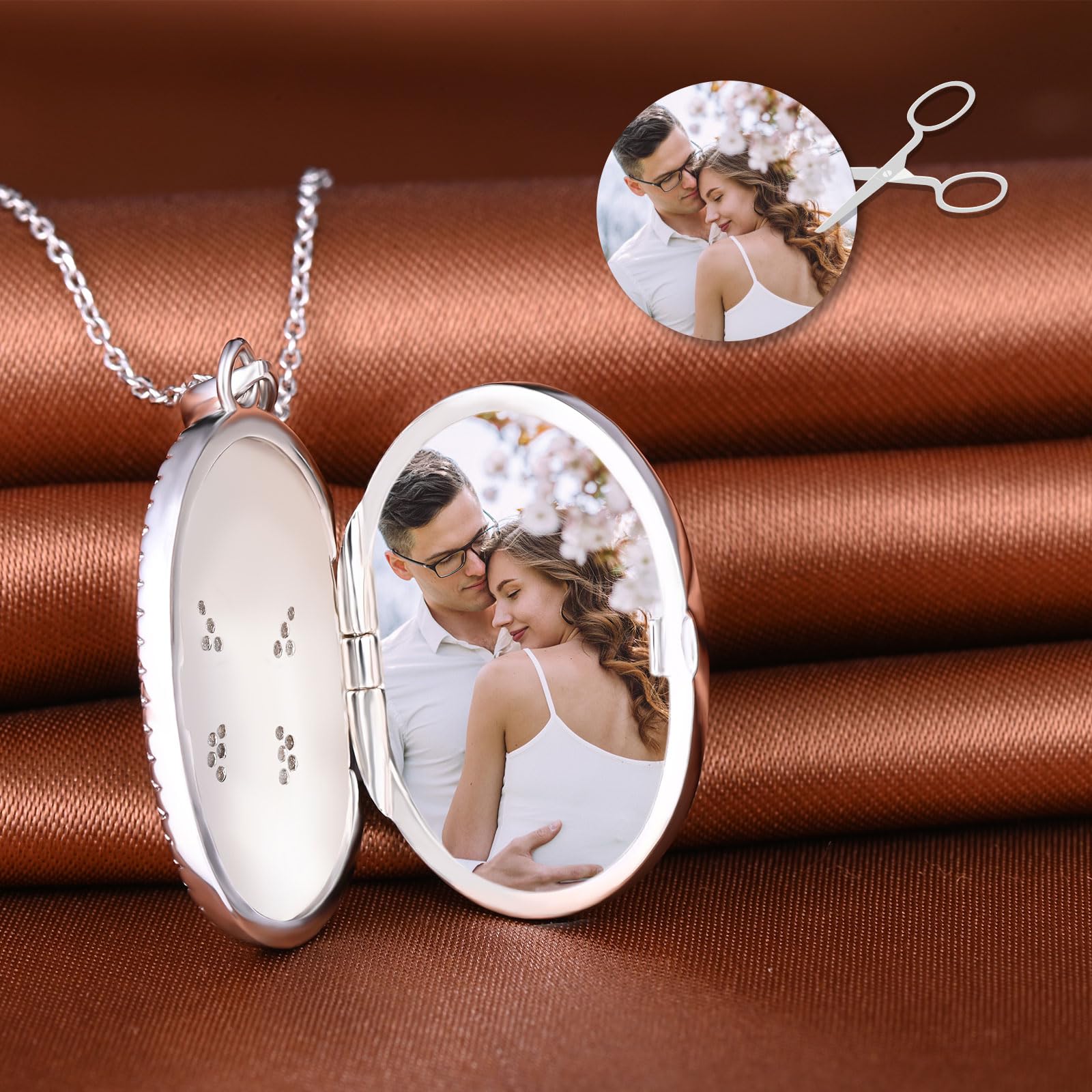 MicLee Collana Ciondoli Foto da Donna in Argento 925 Pendenti Medaglioni de Farfalla Moda Collane Ovale di Farfalla con Zircone Ciondolo Apribile