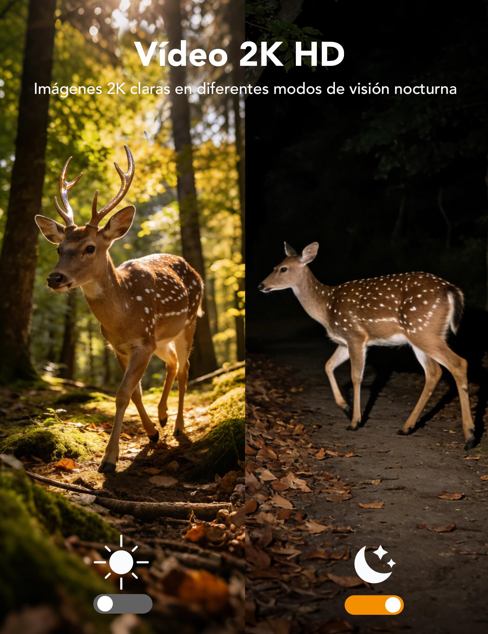 GNCC 4G LTE Camara Fototrampeo de Caza 360°PTZ, 2K Cámara Vigilancia Solar con Tarjeta SIM, Visión Nocturna en Color/Infrarrojos, Audio Bidireccional, IP65 Impermeable, para Caza y Monitoreo Remoto