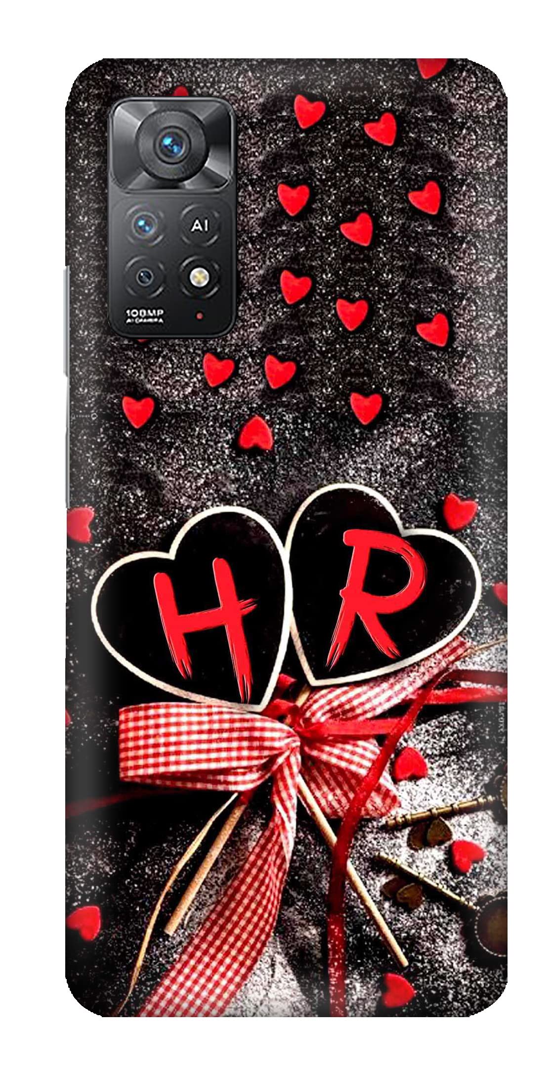 Fully Idea Plastic Basic Case Letter H/Alphabet H/Name H/Letter H with R/H  Love R Printed Hard Back Case Cover Suitable for Redmi Note 11 Pro, Brown :  Amazon.in: Electronics