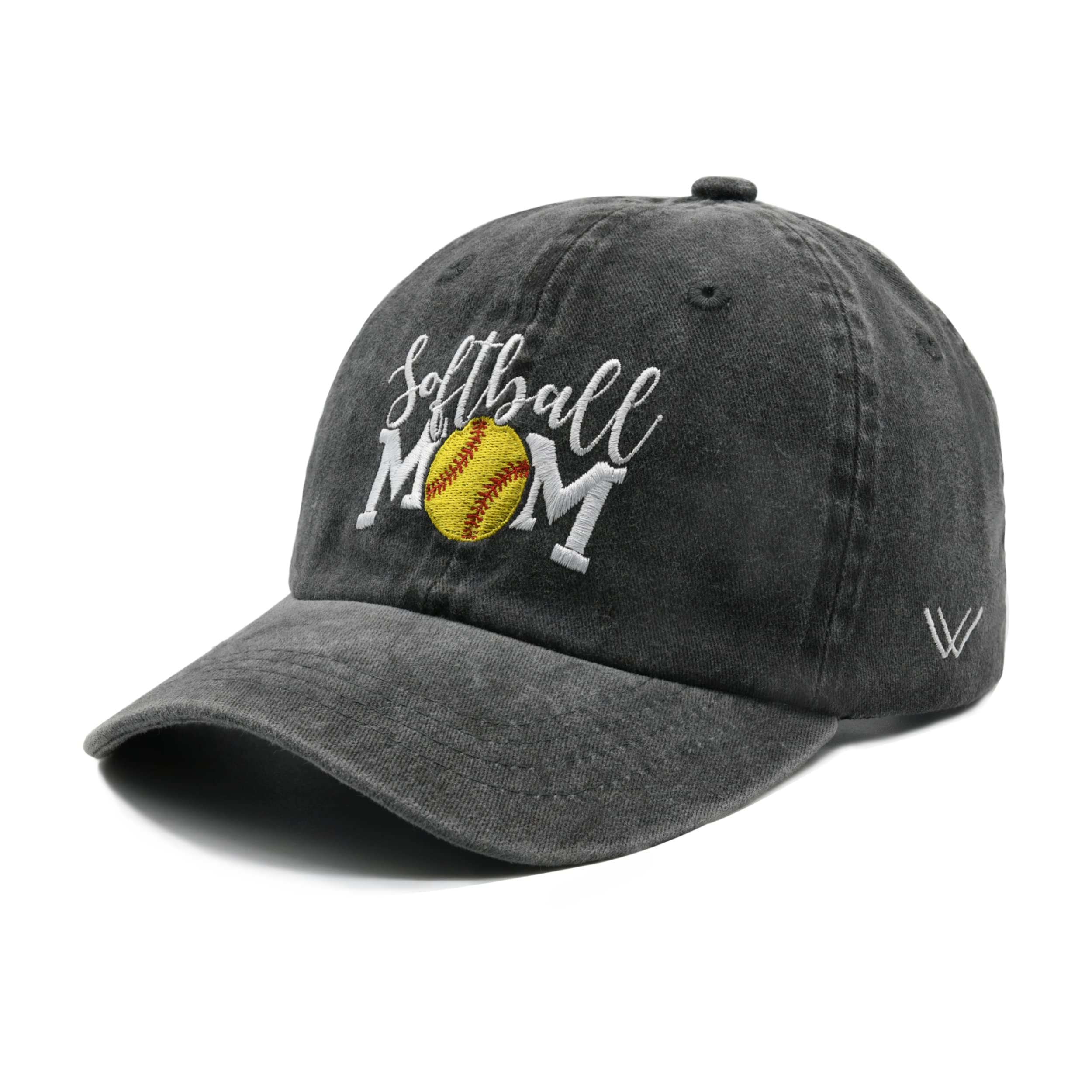 Waldeal Women 's Softball Mom Hat, Adjustable Embroidered Denim Softball Baseball Cap