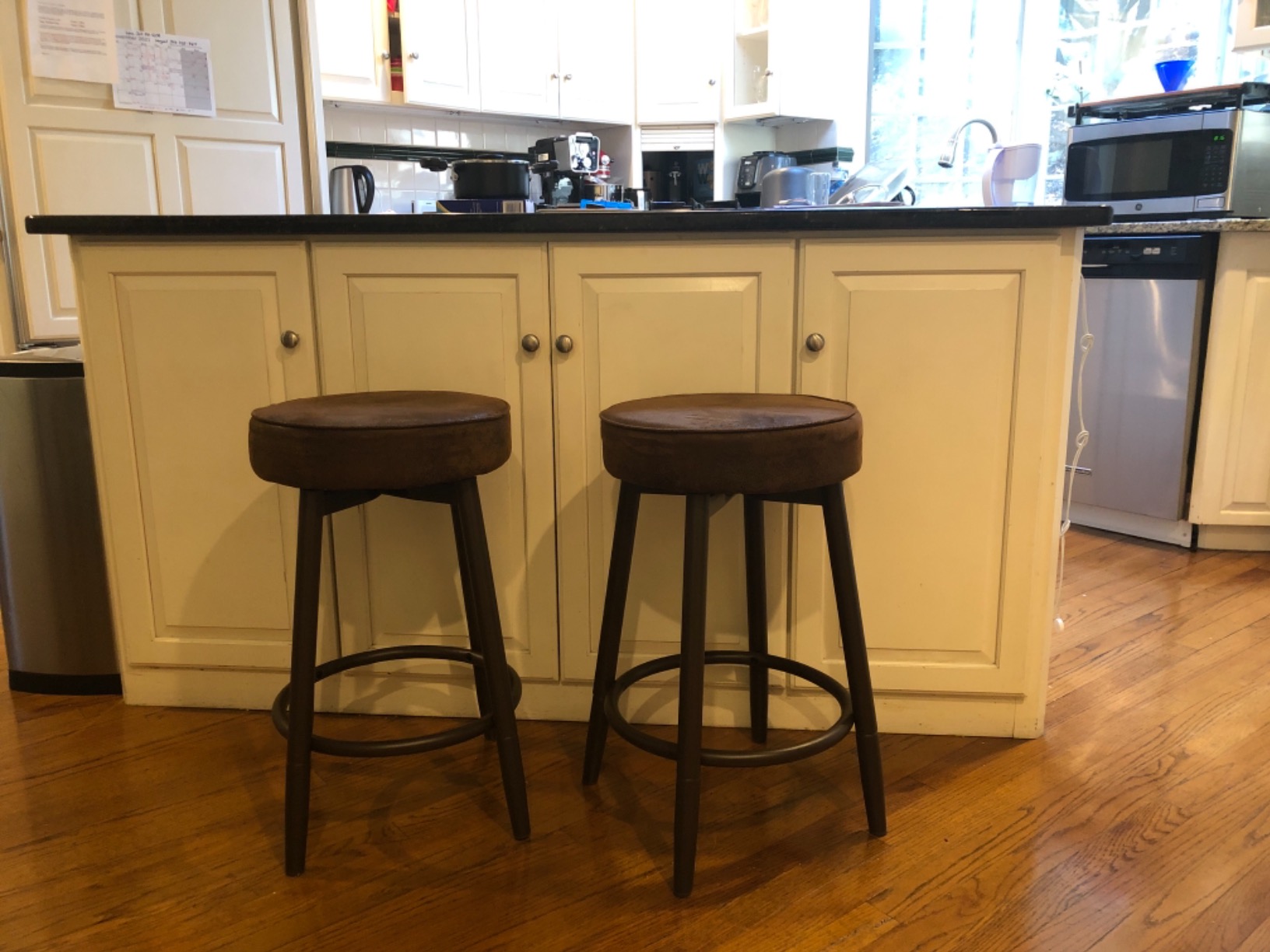 28/mo Finance Bar Stools with Back Set of 2, Swivel Kitchen Counter
