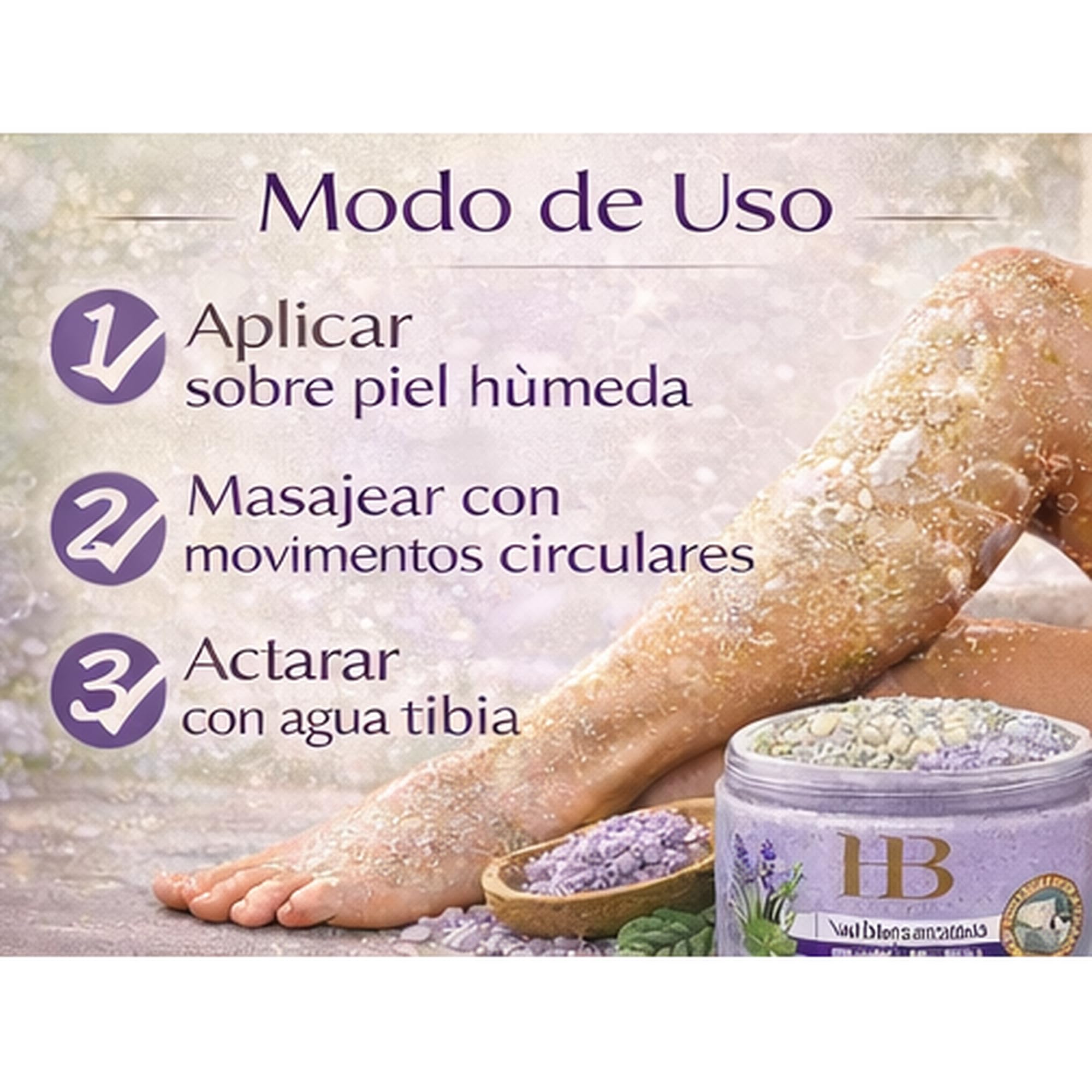 Health & Beauty Exfoliante Corporal del Mar Muerto con Extracto de Lavanda y Pachulí – Sales Minerales Naturales – Scrub Corporal Hidratante y Renovador – 450 g
