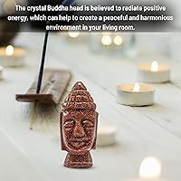 Vista 42 de Amazing Gemstone Black Obsidian Crystal Buddha Head Statue for Zen - Buddah Decor Statue Figurine for Meditation - Adornos Decoraciones Para Salas
