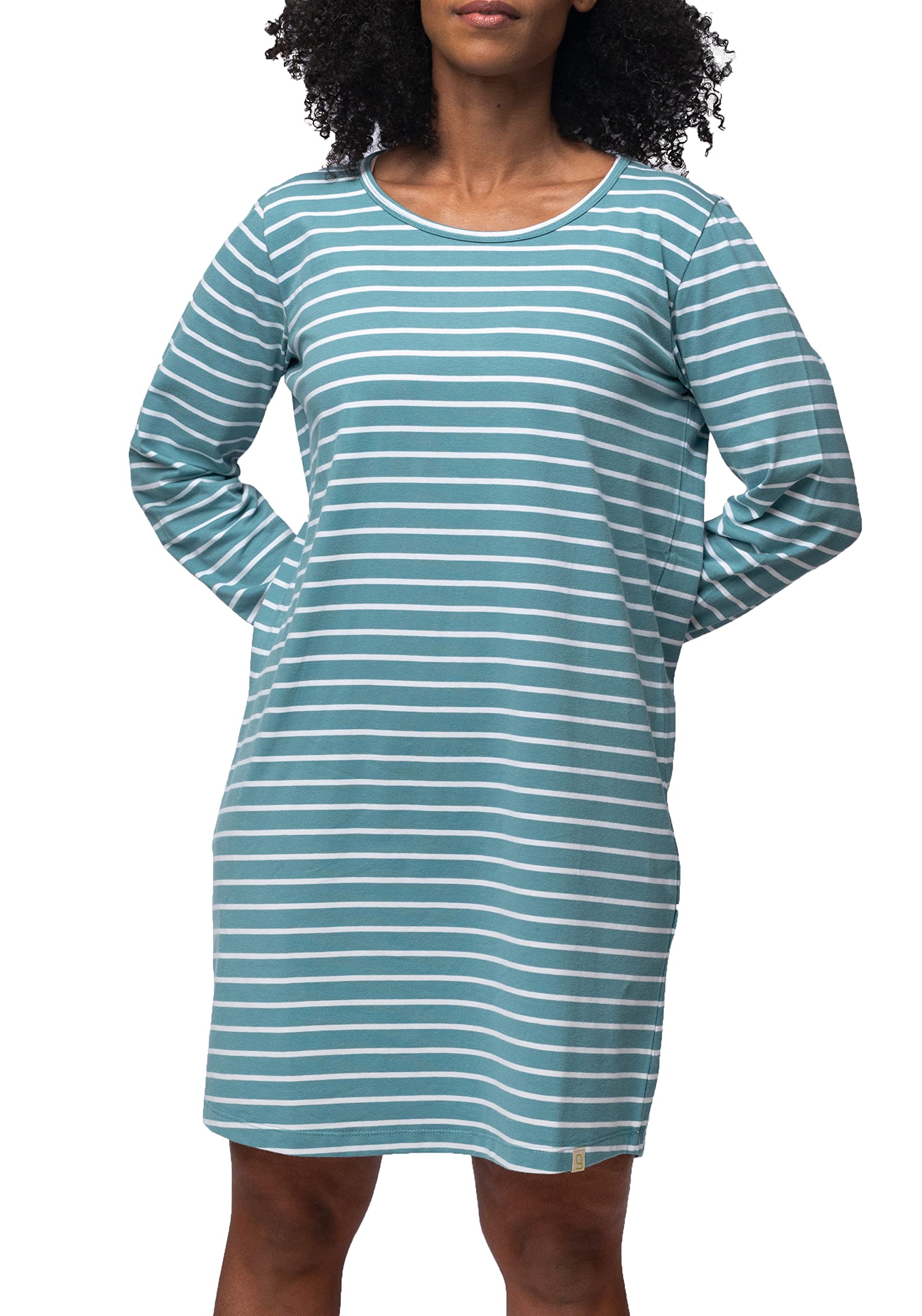 Greenjama Women's Topaz Sleepshirt Striped Gots-Certified Nightdress, 38