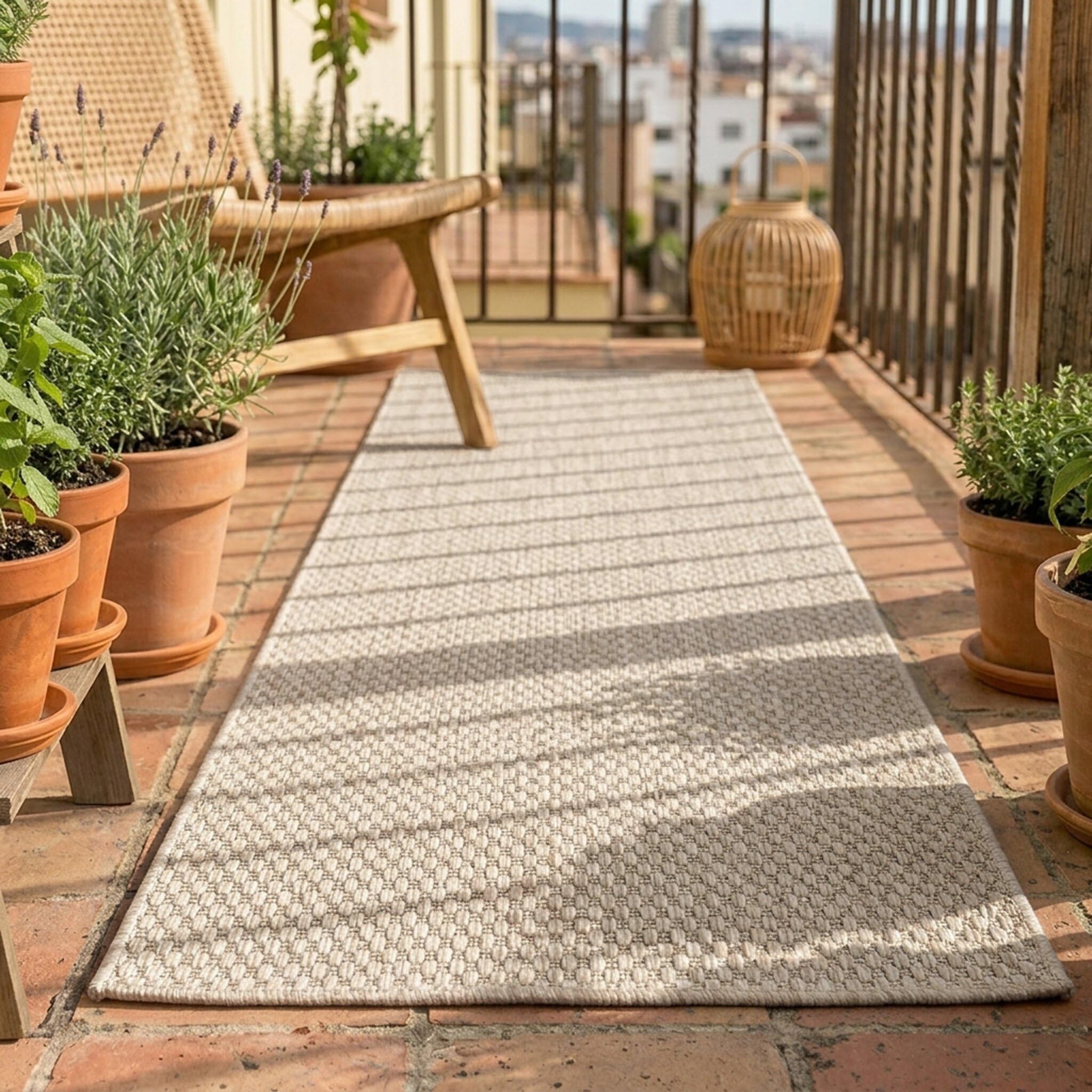 FRAAI | Home & Living Dywan na balkon - Costa Piaskowy - Wodoodporny - Polipropylen - Taras - Dywan
