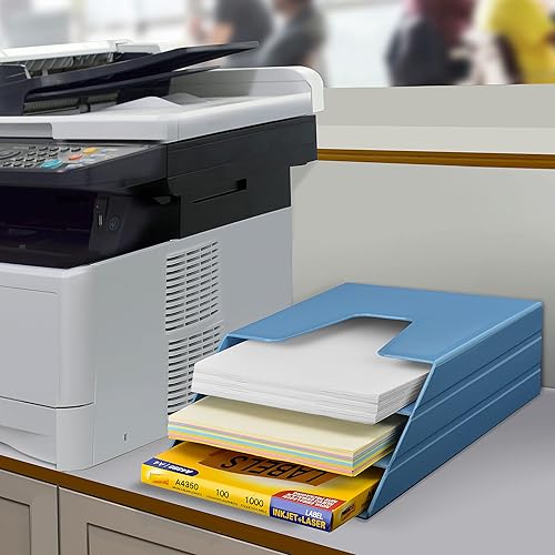 Miniatura 4 de Acrimet Organizador vertical triple para carpetas de archivos (color azul sólido)