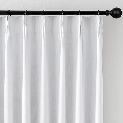 Miniatura 2 de MYSKY HOME Cortinas opacas blancas de 84 pulgadas de largo, cortinas plisadas para sala de estar y dormitorio, 100% oscurecimiento de la habitación,