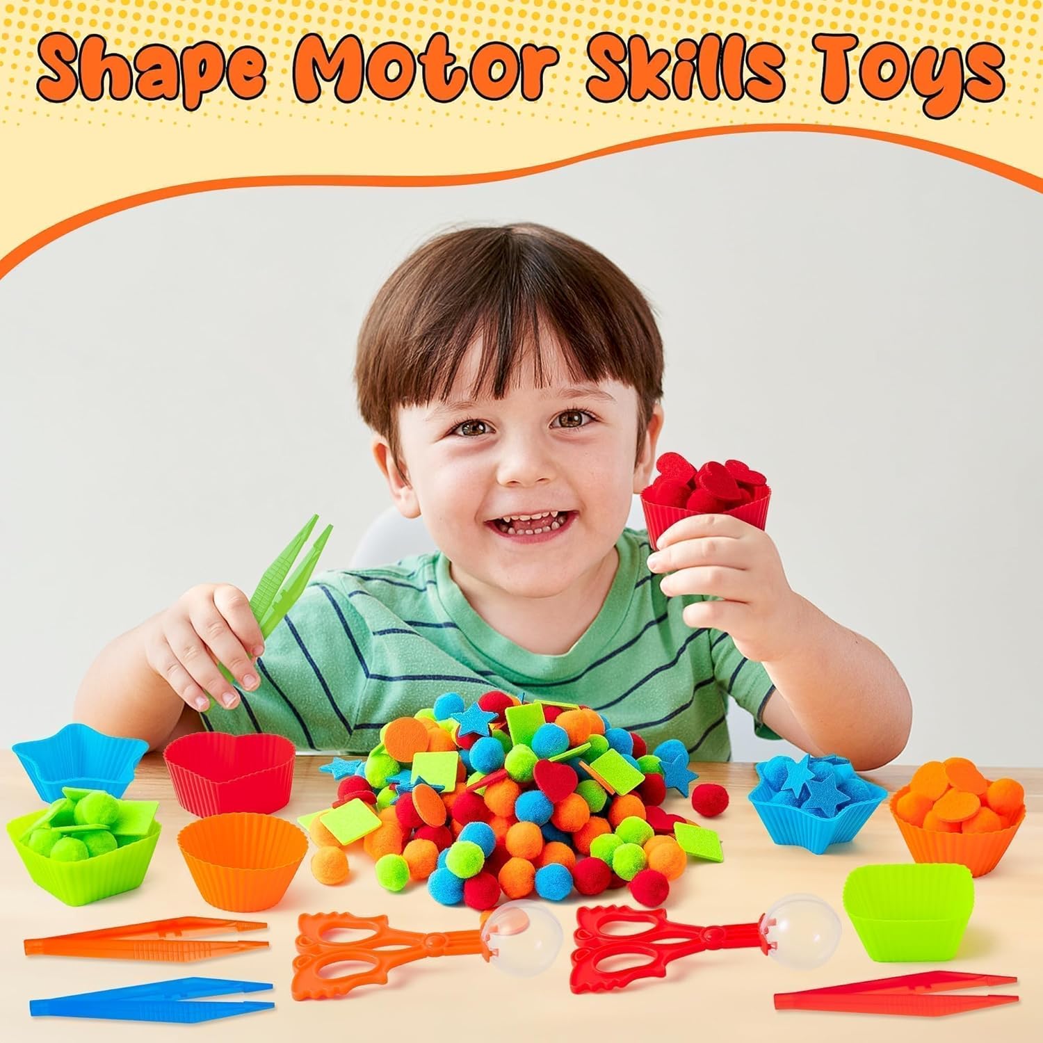 Sensory Bin Fillers for Kids：Shape Fine Motor Skills Toys, Summer Ice Cream Sensory Bin Fillers, Toys for Preschool Education Classroom Activities