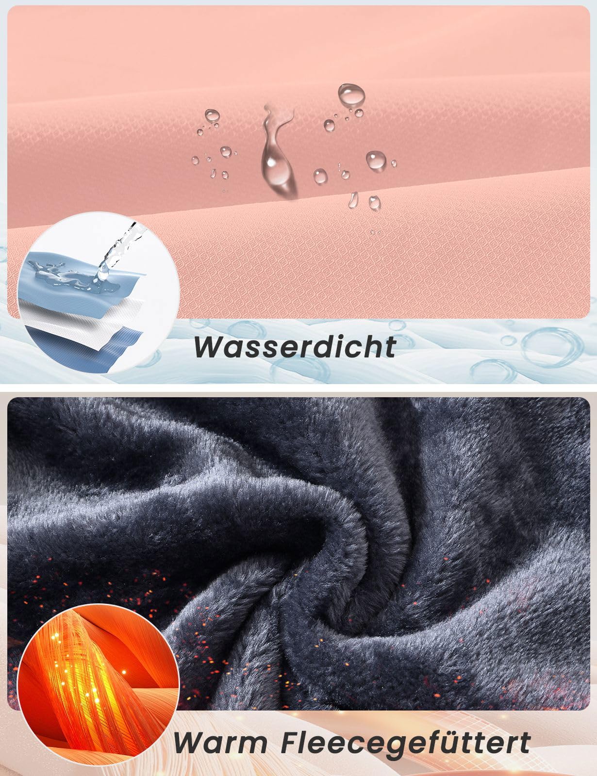 Rdruko Skijacke Damen Warme Winterjacke Gefüttert Verdickt Softshelljacke Wasserdicht Snowboardjacke Atmungsaktiv mit Abtrennbarer Kapuze