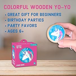 Mudpuppy Unicorn - Wooden Yo-Yo with Illustrations of Magical Unicorns for Children Ages 6 and Up