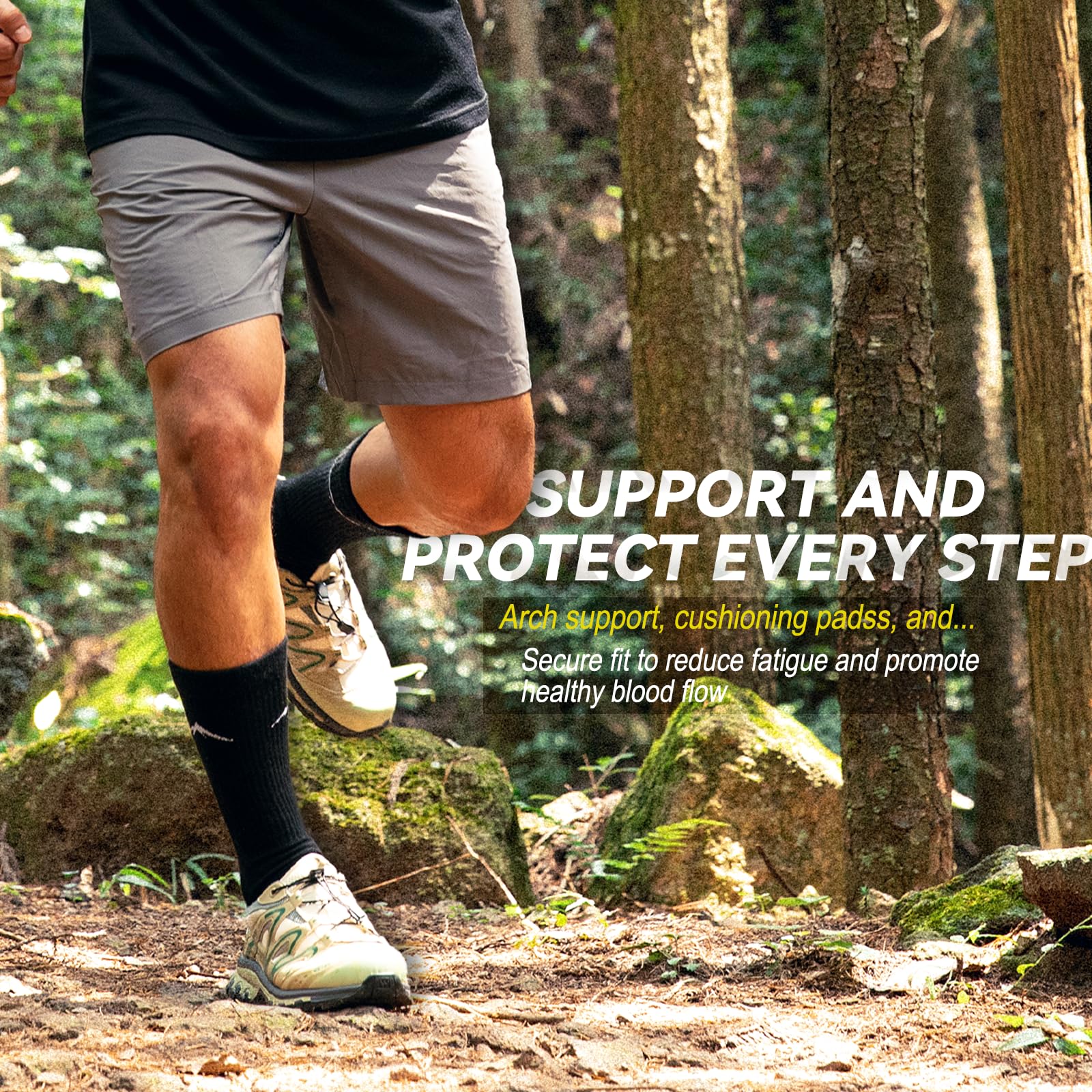 Merino Protect Calcetines Lana Merino Montaña Calcetines de Lana Gruesa Para Hombre Trekking Térmicos Ciclismo Montaña Caminar