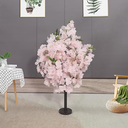ZMHLHYJY Artificial Cherry Tree Artificial Plant Artificial Ttree for Indoor and Outdoor Wishing Tree Family Garden Office Party Wedding Hotel (24 inch high Light Pink)