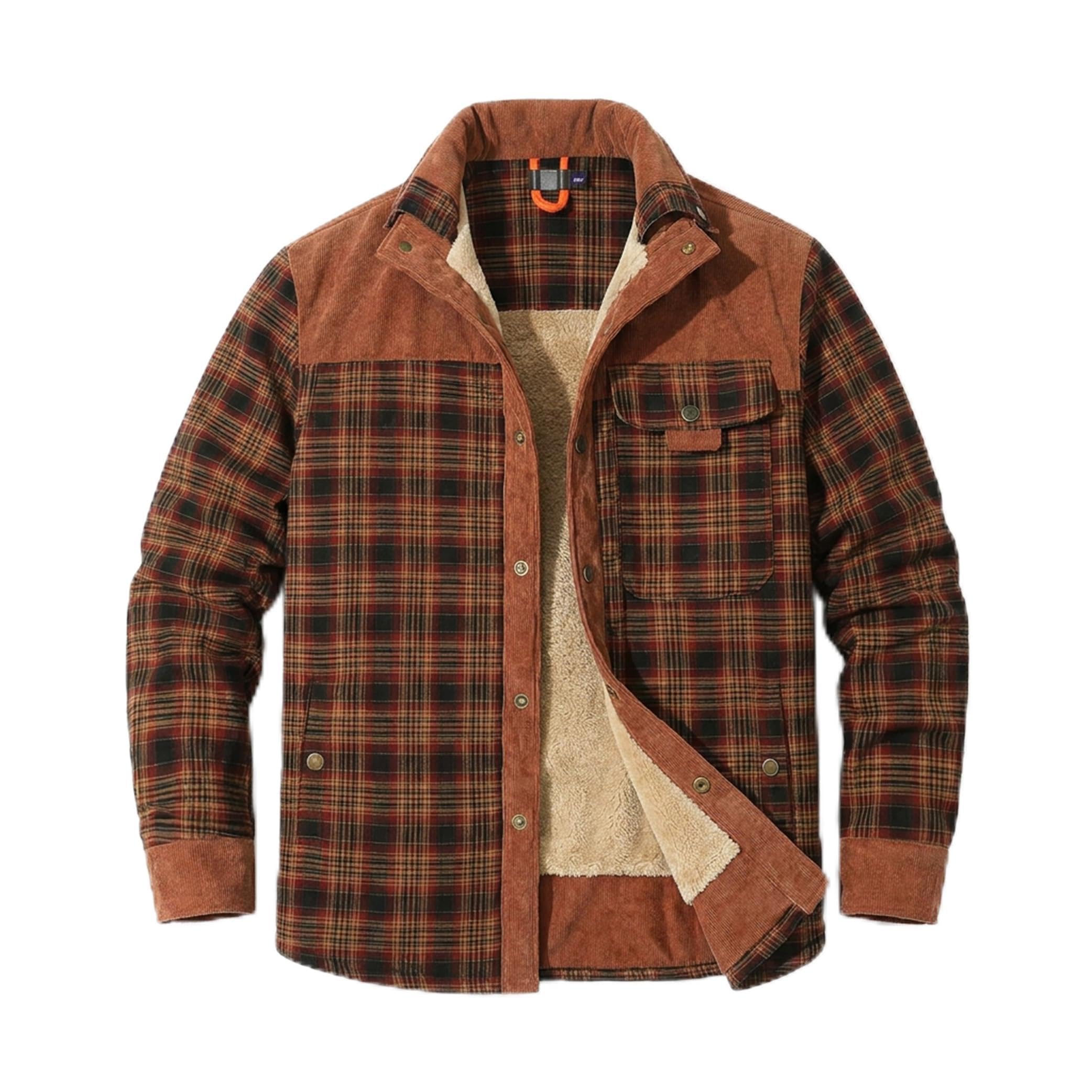 HYPESTFIT Herren Holzfällerhemd Thermo Flanellhemd mit Fleecefutter | Arbeitshemd,Fleecejacke,Kariertes Muster, Warmer Fleece‑Innenfutter, für Herbst‑Winter, geeignet für Freizeit und Outdoor