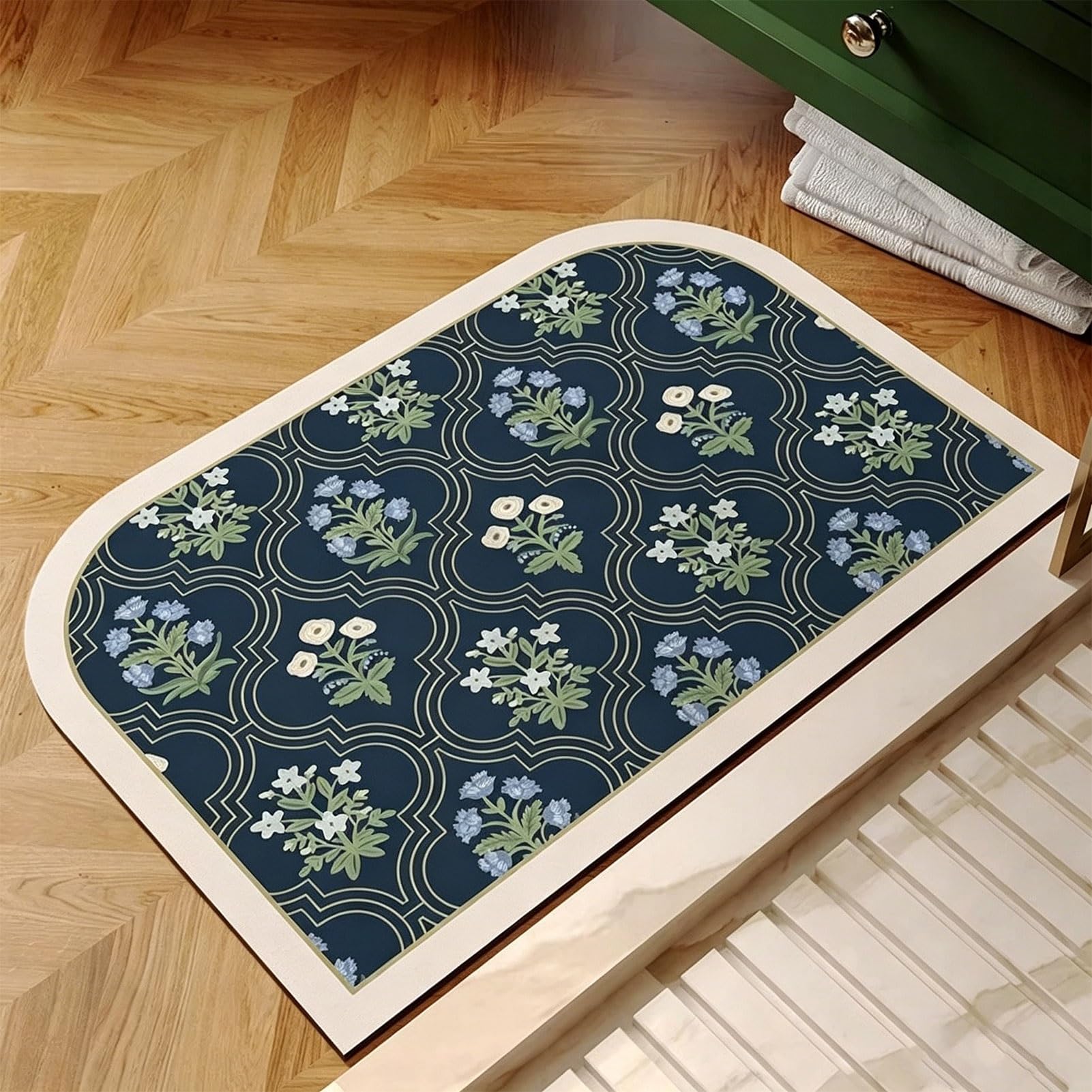 Tappetino Assorbente in diatomee, Lavabile, Antiscivolo, per la Decorazione del Pavimento della Cucina, Morbido e ad Asciugatura Rapida, Ideale per Comodino, Cucina, Ingresso, Doccia, Vasca