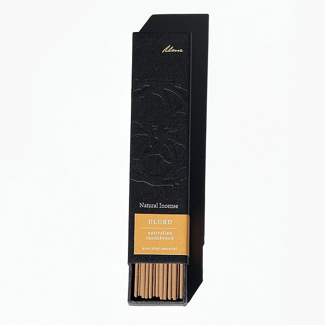Uluru: Australian Sandalwood Japanese-style Incense Sticks. 100% natural aromatic plant-based incense. Good for Vegan, Meditation, Yoga, Calming