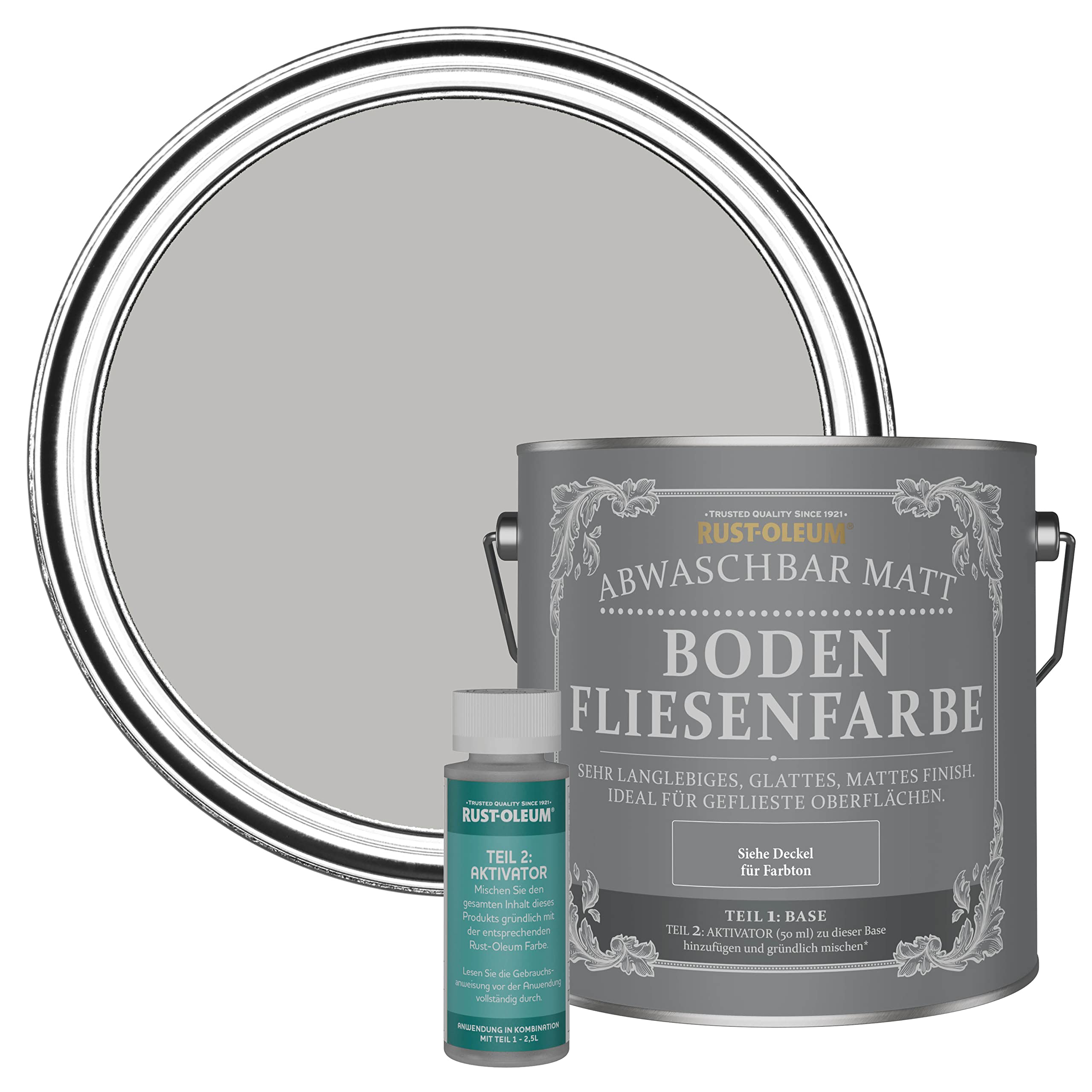Rust-Oleum strapazierfähige, abwaschbare Bodenfliesenfarbe in hellgrau Matt Finish - Kiesel 2,5 Litres