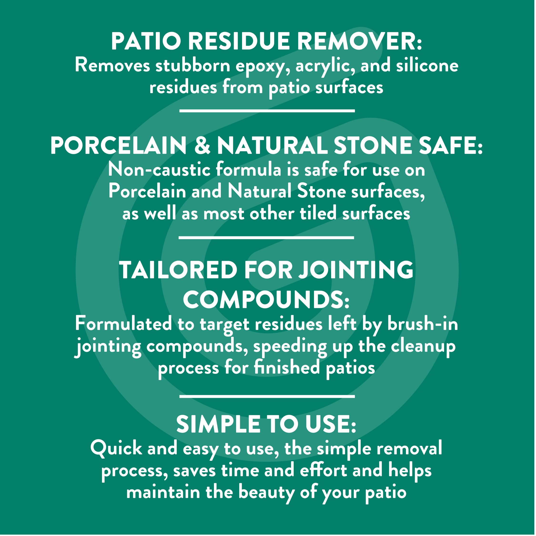 GLEAN Removedor de residuos de resina de lechada para patio, porcelana y piedra natural, elimina los residuos de acrílico, epoxi y silicona de compuestos de unión con cepillo, 5 litros