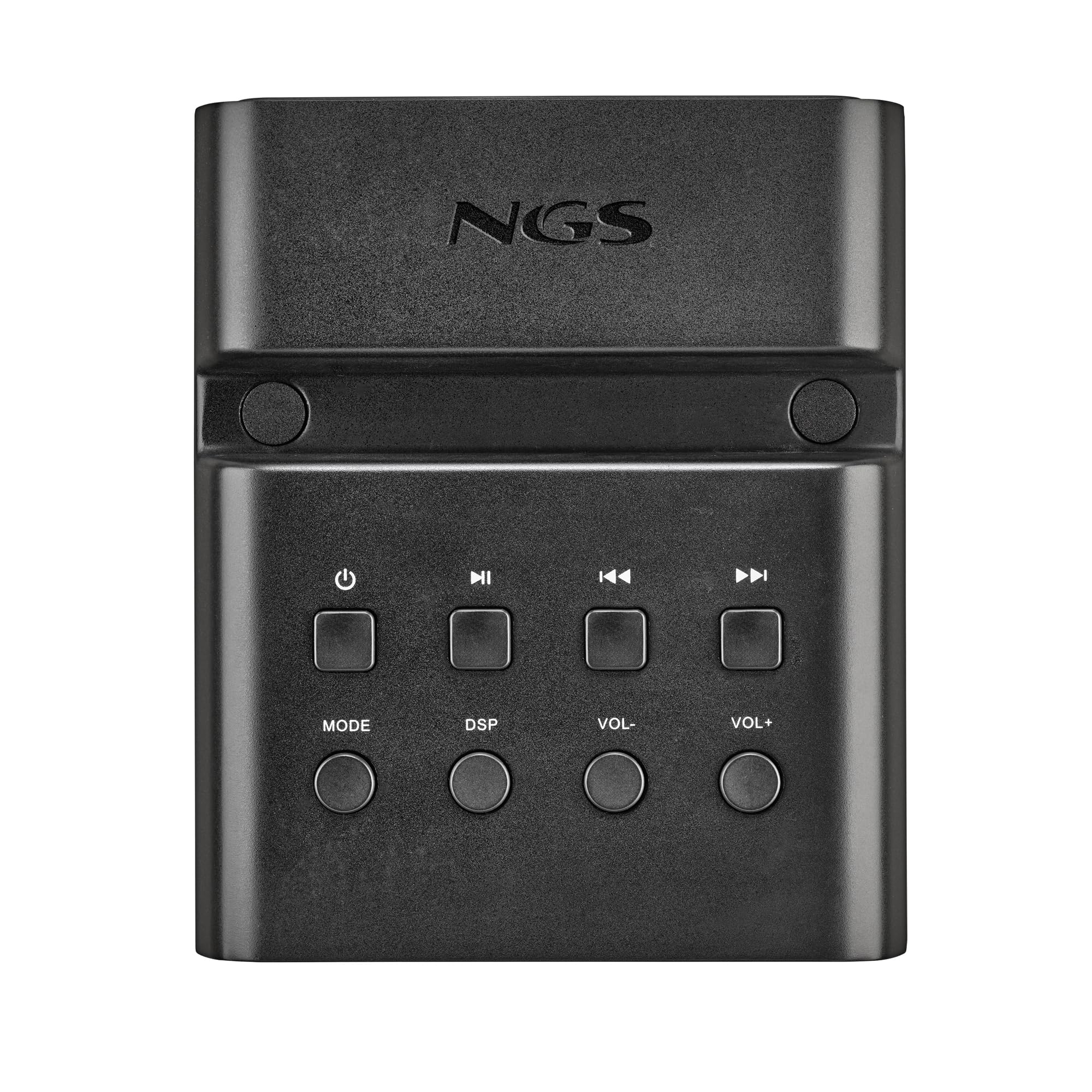 NGS Sky Charm Pro White - Tour de Son 50 W avec Bluetooth 5.4, Entrée Optique, USB, Entrée auxiliaire, Radio FM, Fonction de Diffusion, Entrée Microphone Karaoké, Télécommande, Blanche