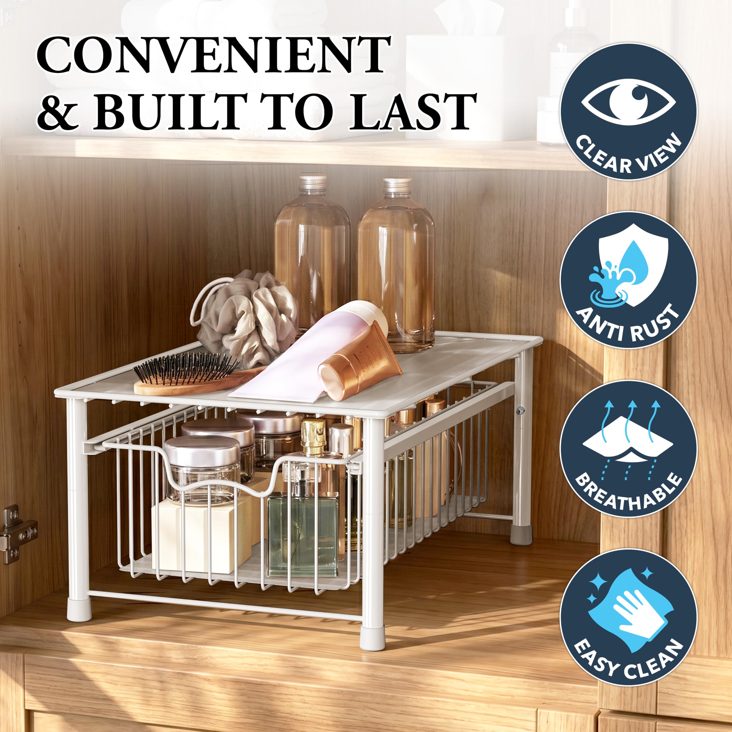 SimpleHouseware organizer do szuflad do układania w stos, biały