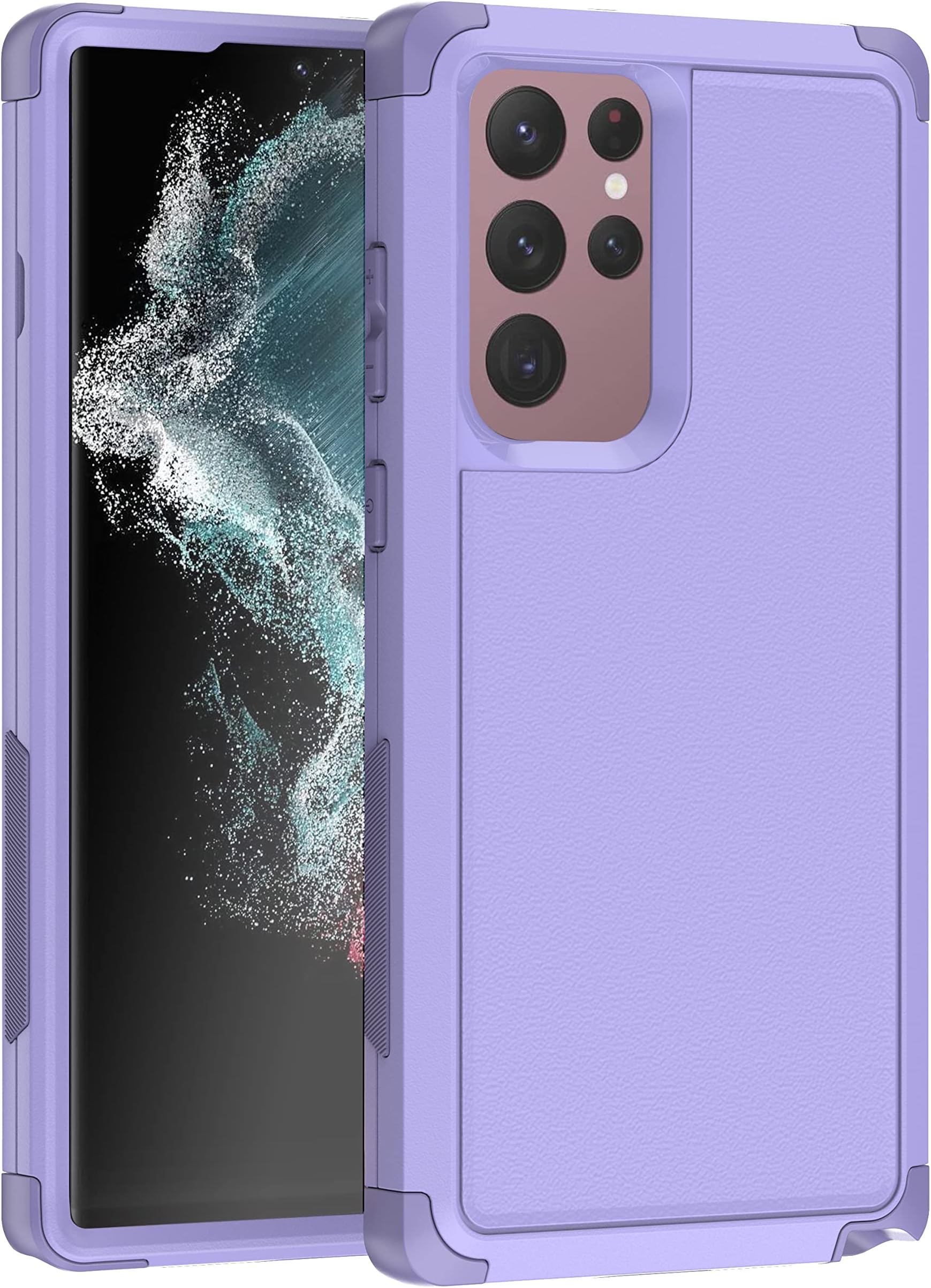 HONTECH for Galaxy S22 Ultra 5g Case, Heavy Duty Protective Phone Case, [Shockproof] [Dropproof] [Dust-Proof] Rugged Tough Cover for Samsung Galaxy S22 Ultra 5G, Purple