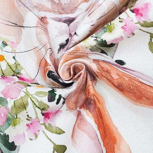 Miniatura 6 de Fundas de almohada florales de Pascua de 20 x 20 pulgadas, juego de 2 fundas de cojín de flores de primavera, conejo, decoración de conejo para el