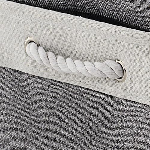 Vista 28 de Caja de almacenamiento para estantes, paquete de 6 canastas pequeñas de tela para organizar, cubos de almacenamiento plegables con asas para Blanco