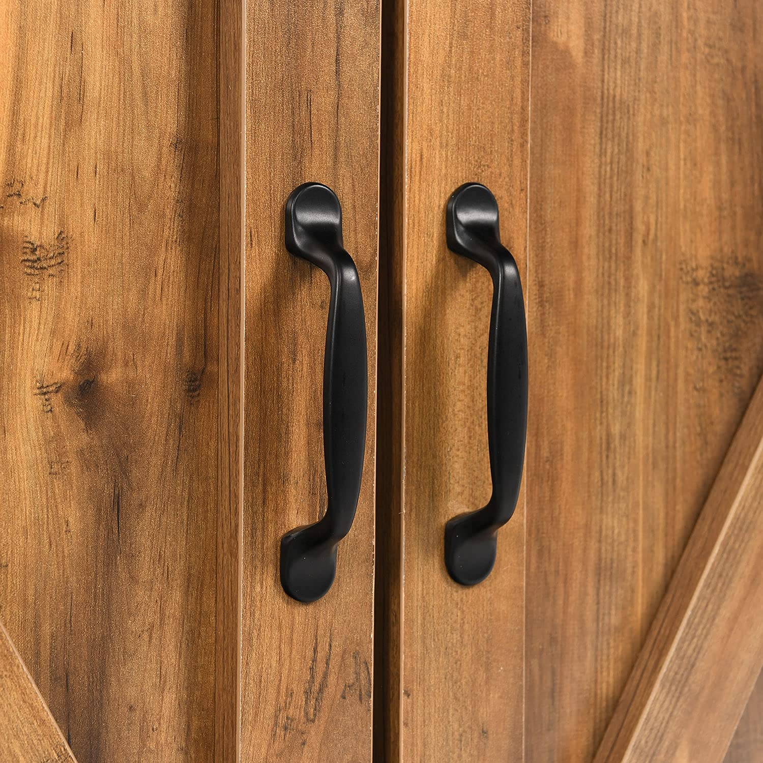 70 Inch TV Stand Barn Door Entertainment Center Farmhouse, Rustic Wood