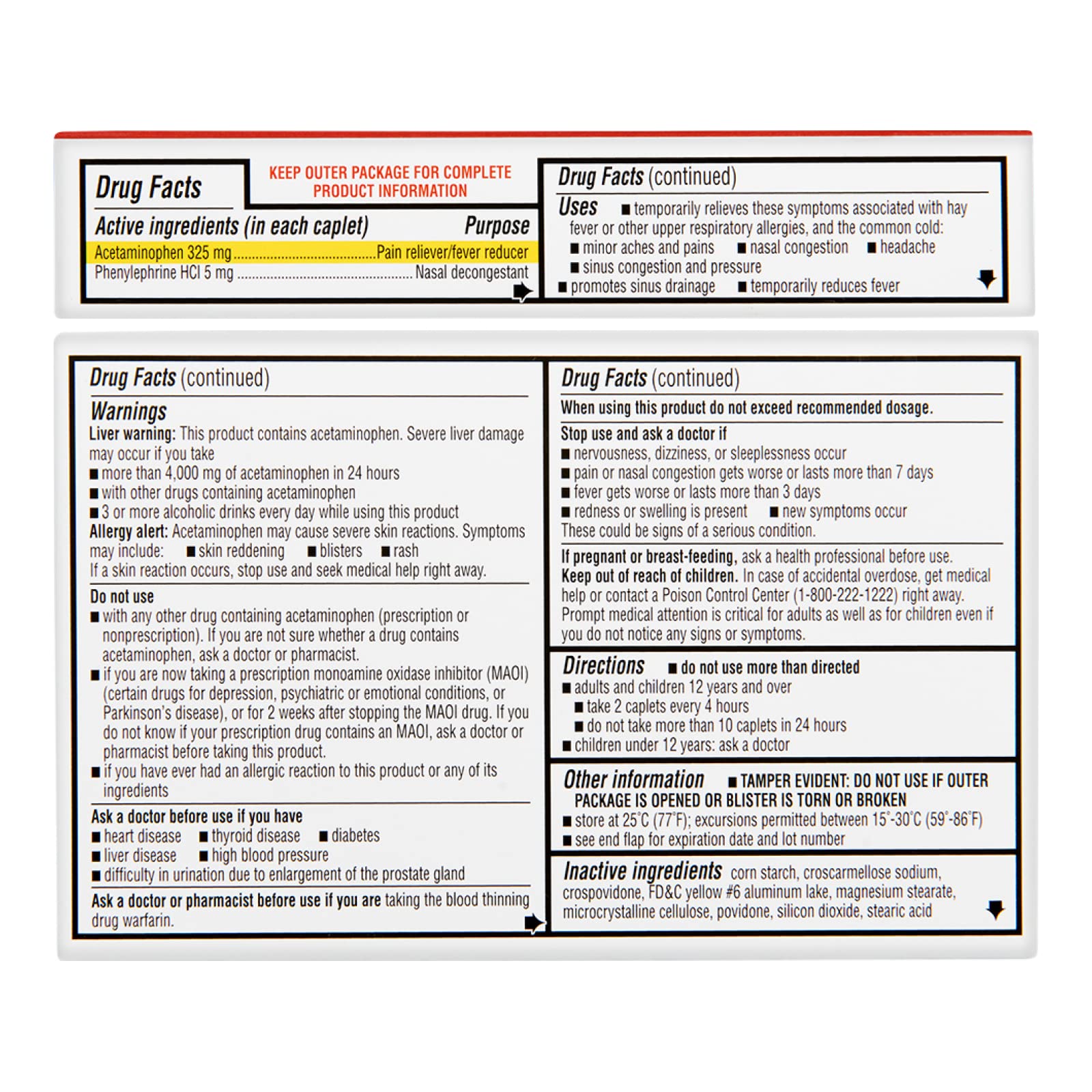 Rite Aid Sinus Pressure and Pain Reliever PE, NonDrowsy 24 Tablets