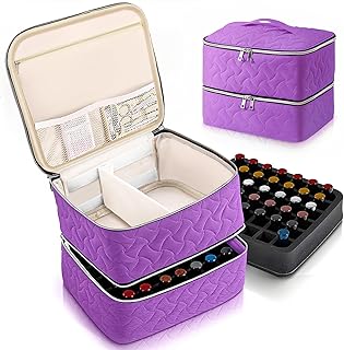 DreamGenius Nail Polish Organizer Case Holds 42 Bottles, Portable Double...