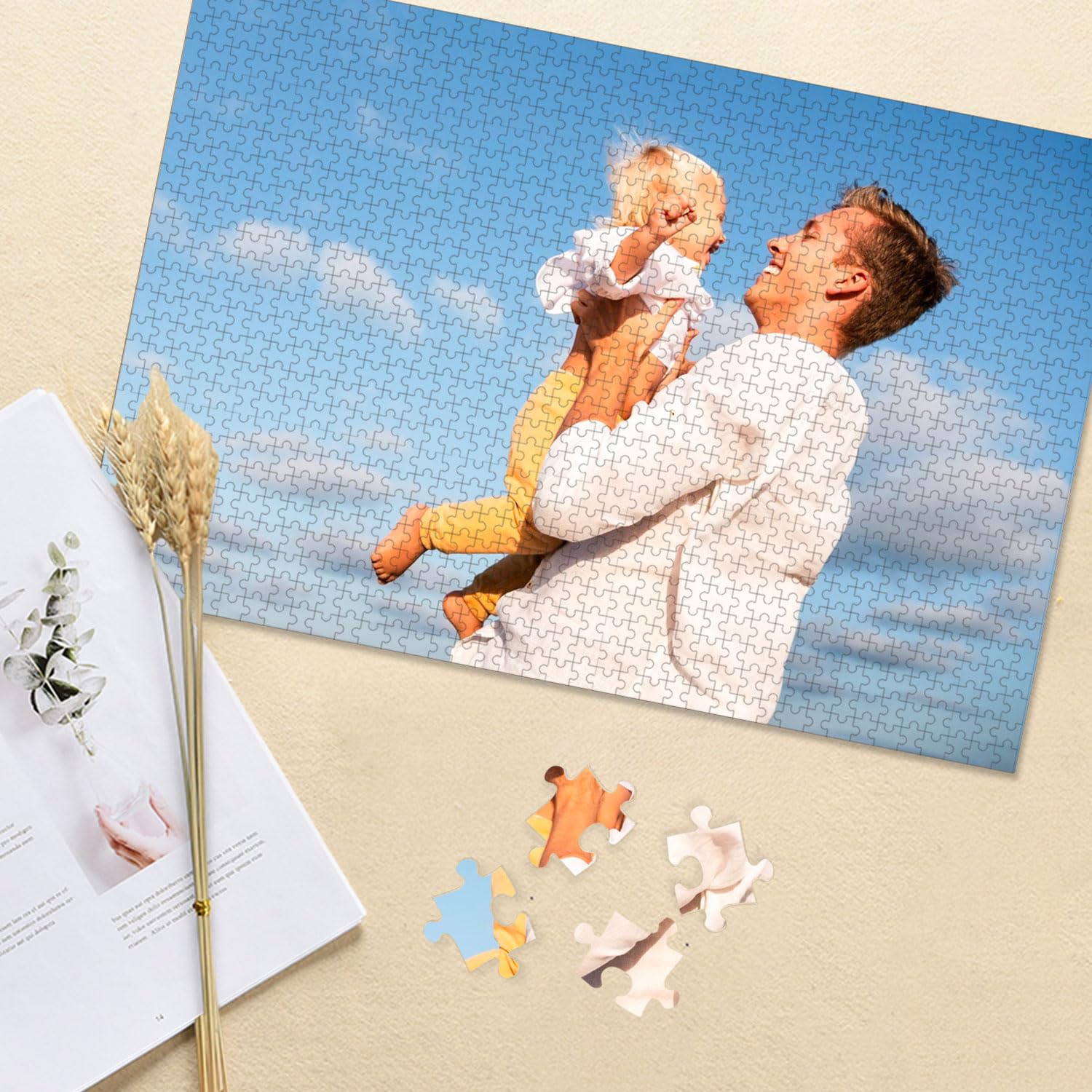 Puzzle Personnalisé Photo 35/70/120/200/300/500/1000/1500/2000/3000 Pièces,Personnalisez Votre Puzzle,Puzzle en Bois personnalisé