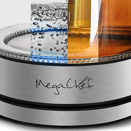 Miniatura 5 de MegaChef 1.8Lt. Cuerpo de vidrio y hervidor de té eléctrico de acero inoxidable con infusor de té