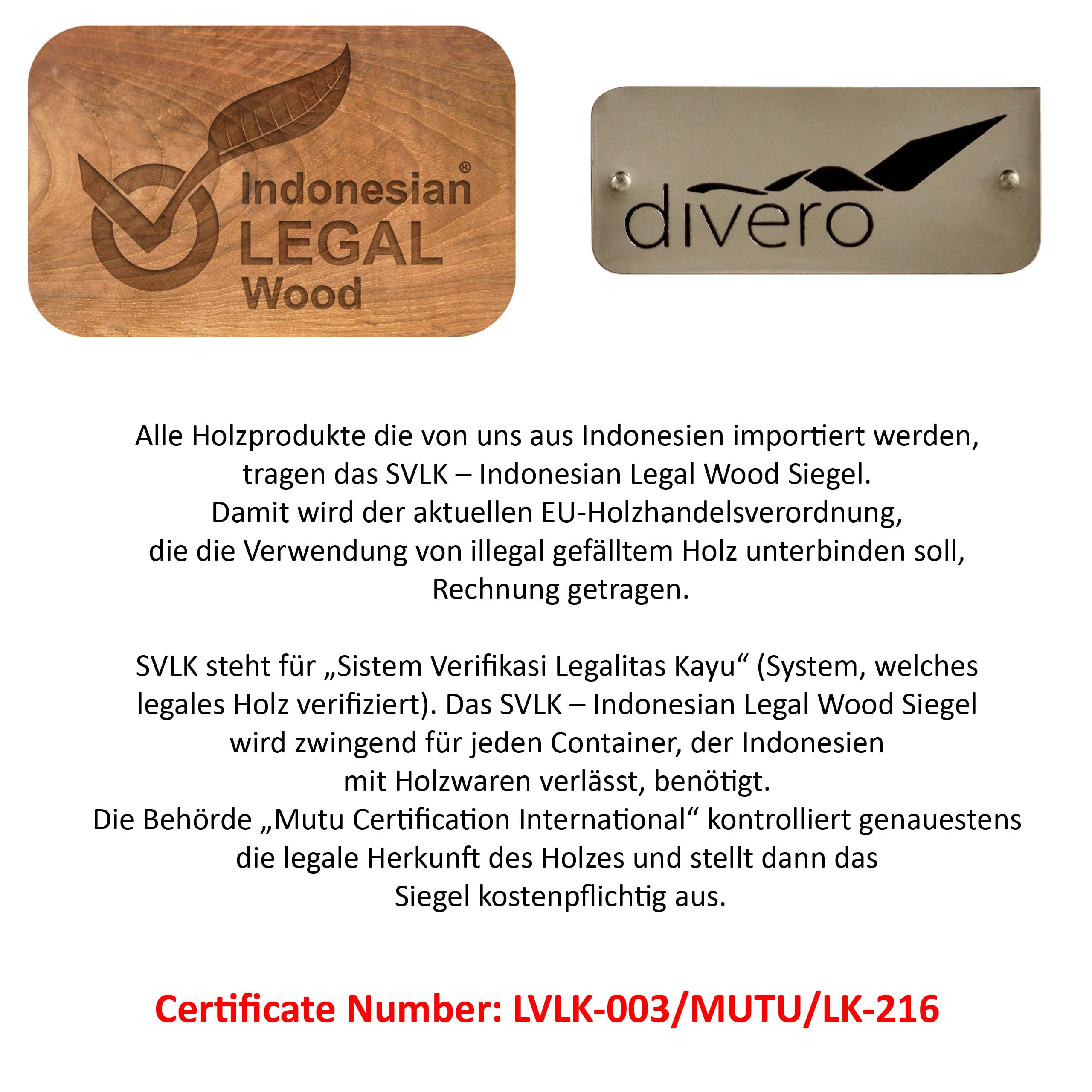 Divero 4er Set Klappstuhl Positano aus Teakholz, behandelt - Farbe: Braun