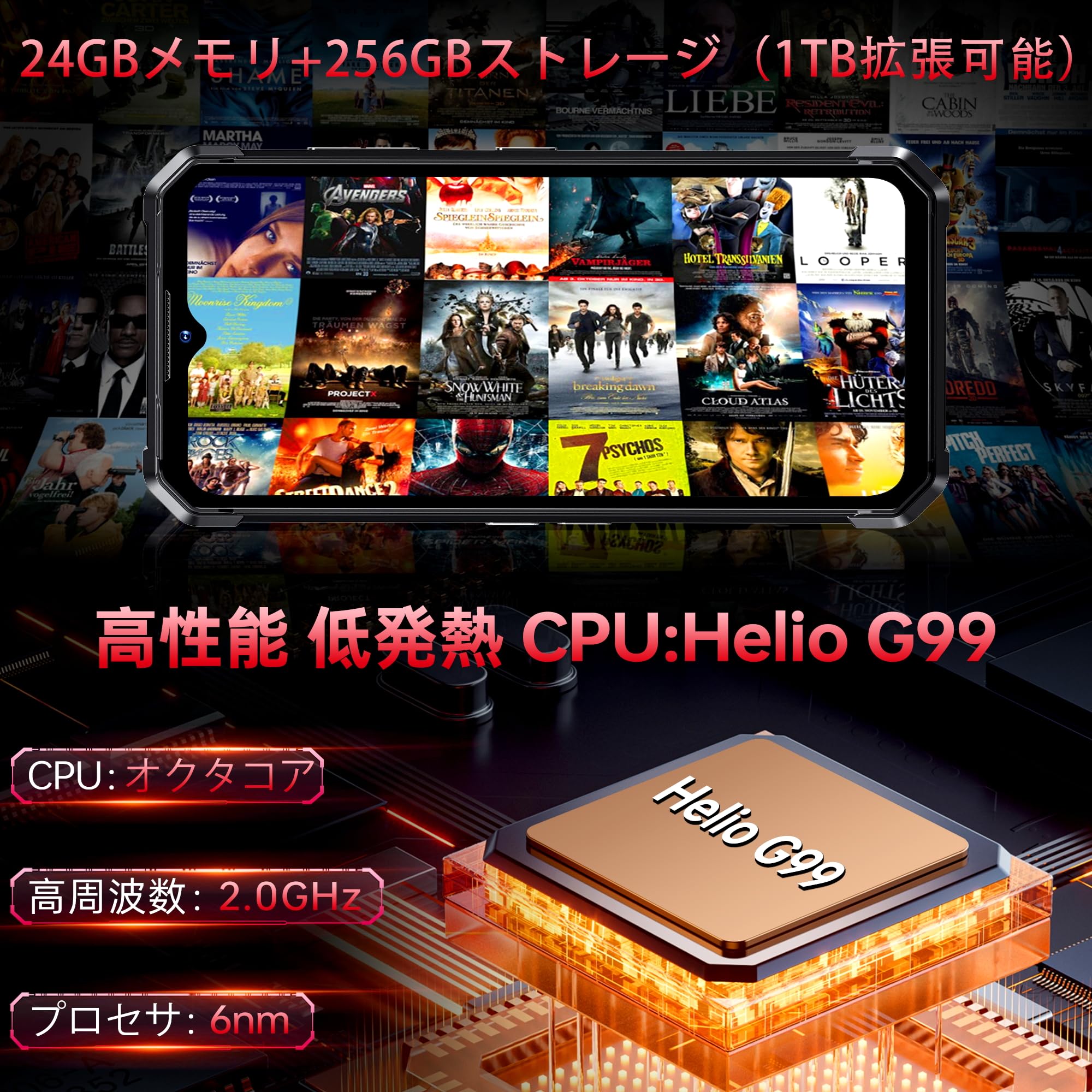 ★新品!!SIMフリー!!★CUBOT『KingKong 9』 防水防塵耐衝撃 Amazon | CUBOT KingKong 9 SIMフリー スマホ 本体 24GB RAM+256GB ROM