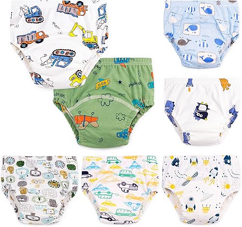 7 paquetes de ropa interior de entrenamiento para niños, pantalones de entrenamiento de algodón orgánico, ropa interior de entrenamiento para el