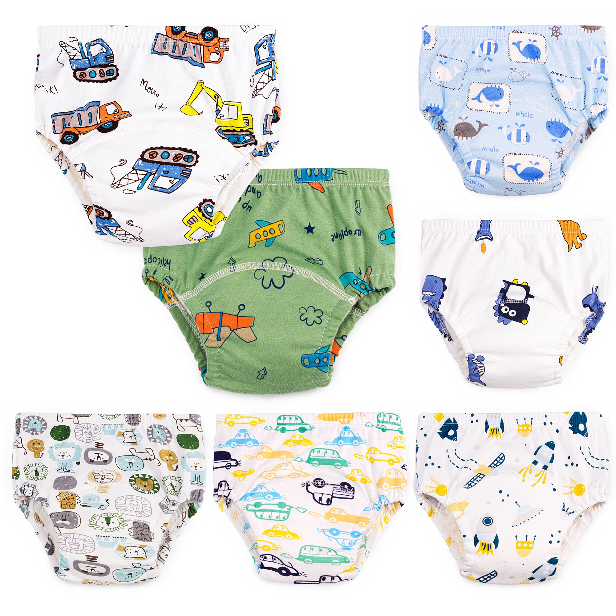 7 Packs Potty Training Underwear for Boys,Baby Boy Training Pants Organic Cotton,Toilet Training Underpants for Boys 2T,3T,4T