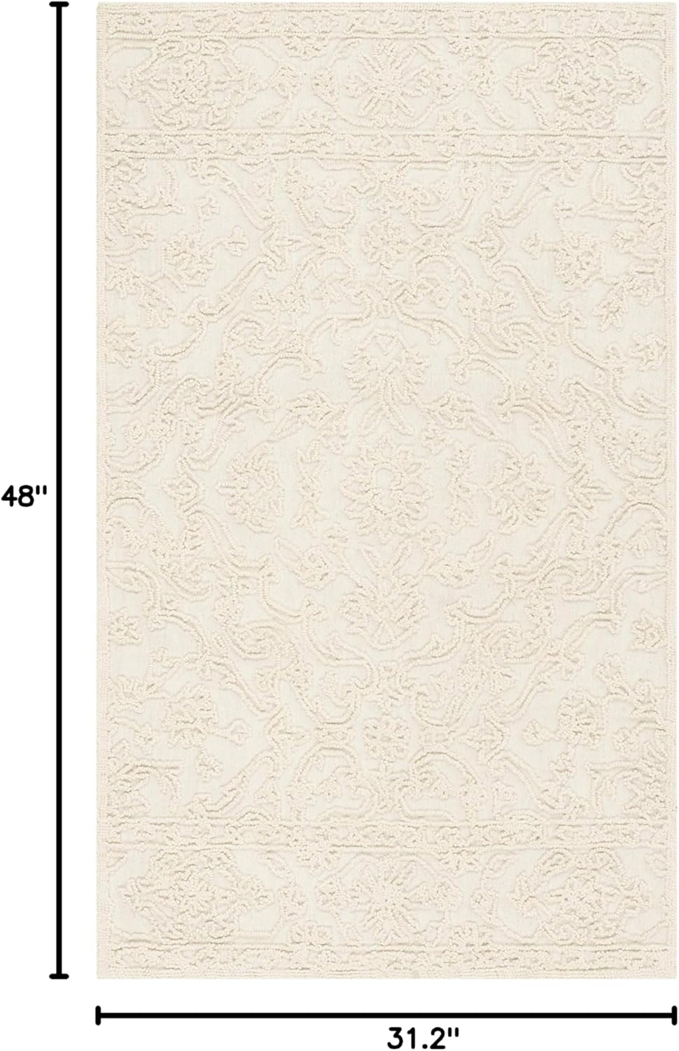 Elegance Ivory Hand-Tufted Wool Round Rug, 30 in