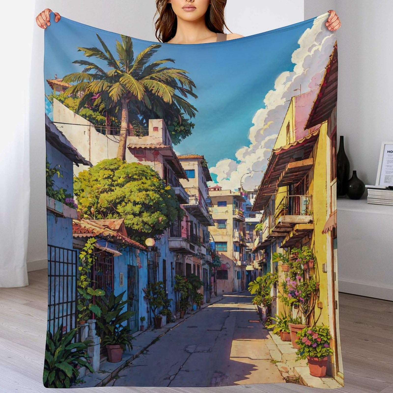 Manta de forro polar japonesa de 180x200 cm, acabado suave de alta calidad para cama y sofá